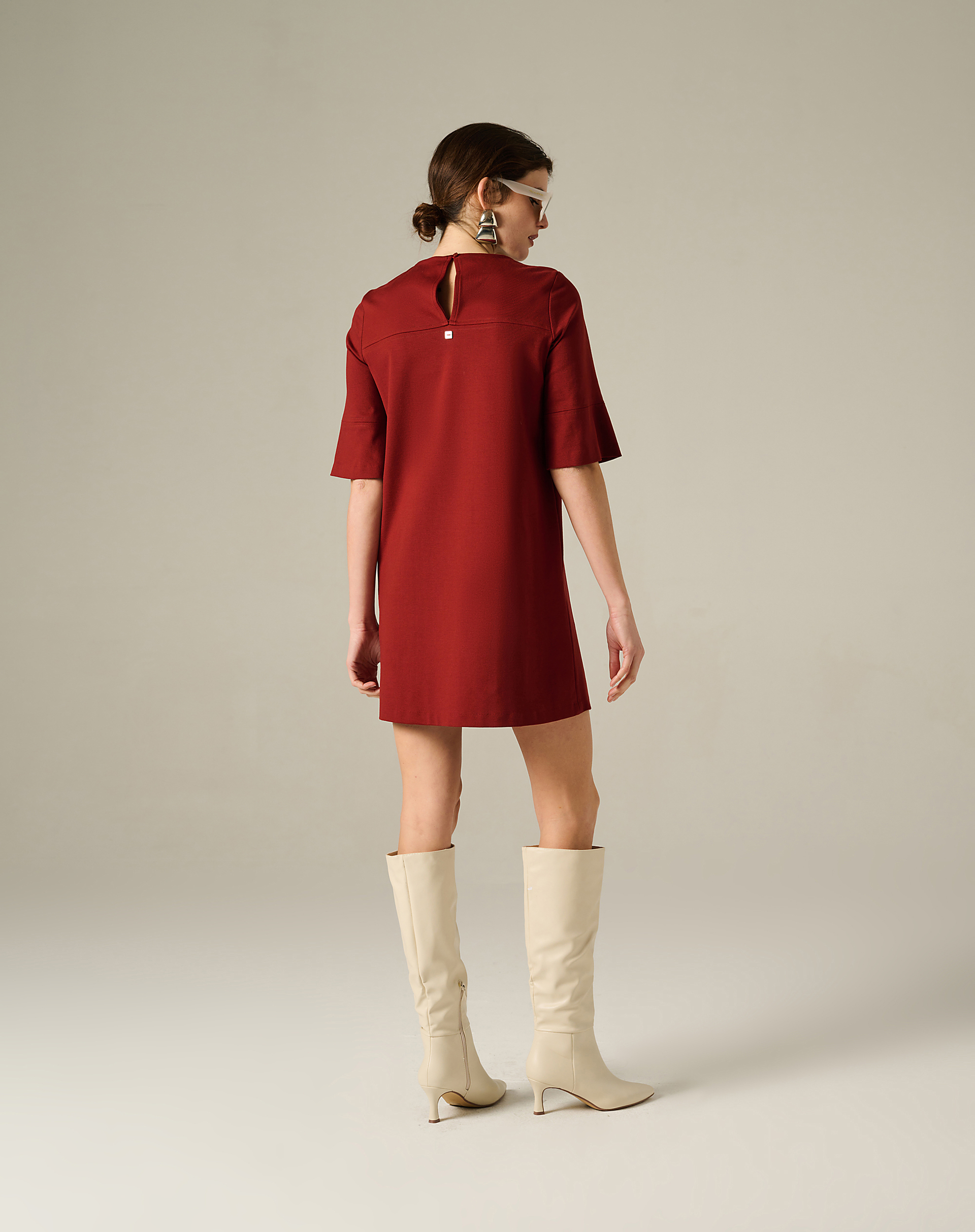 Straight Dress With 3/4 Sleeves - MA641 - Manila Grace | Official Website