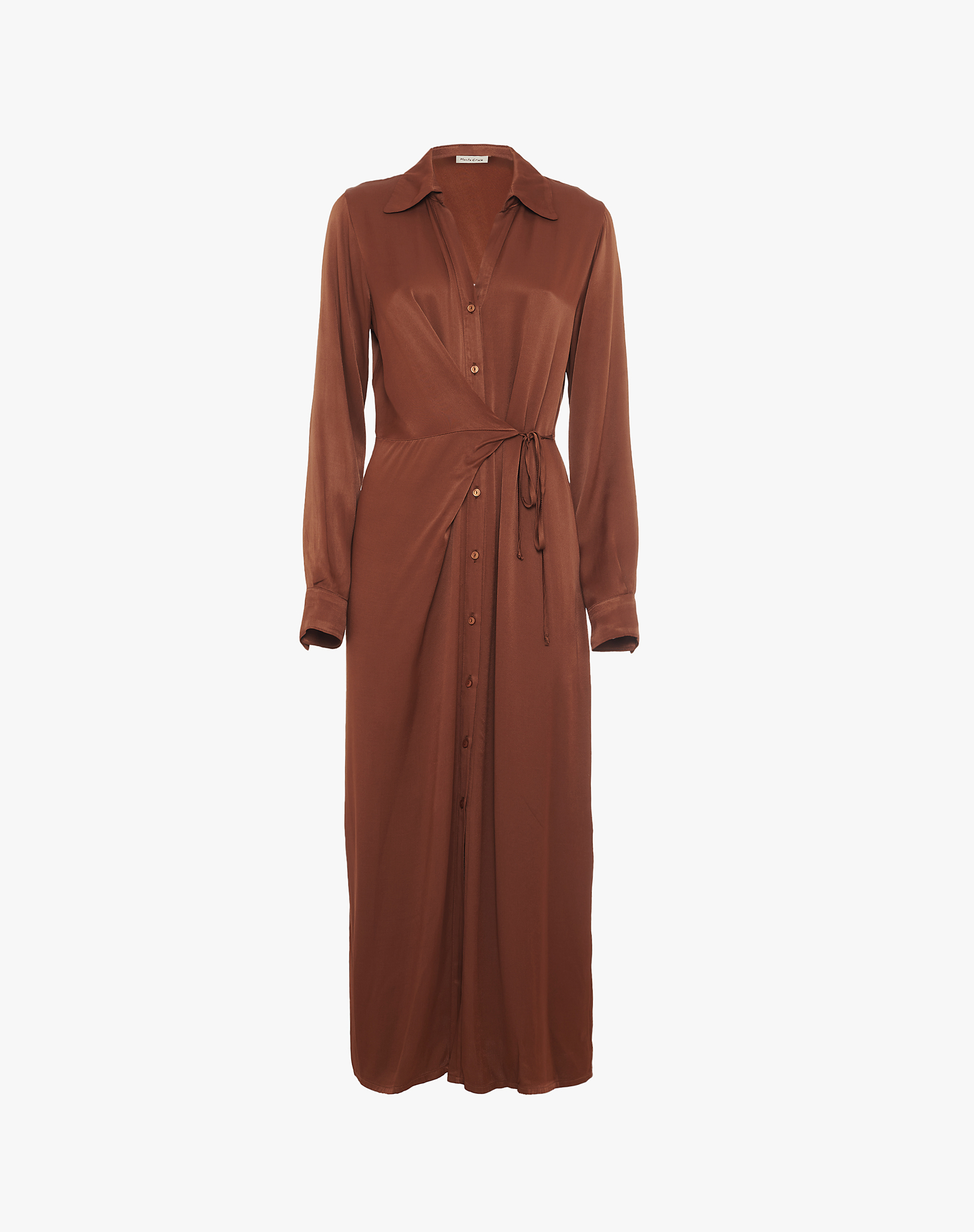 Long Shirt Dress With Side Knot - DRESSES - Manila Grace | Official Website