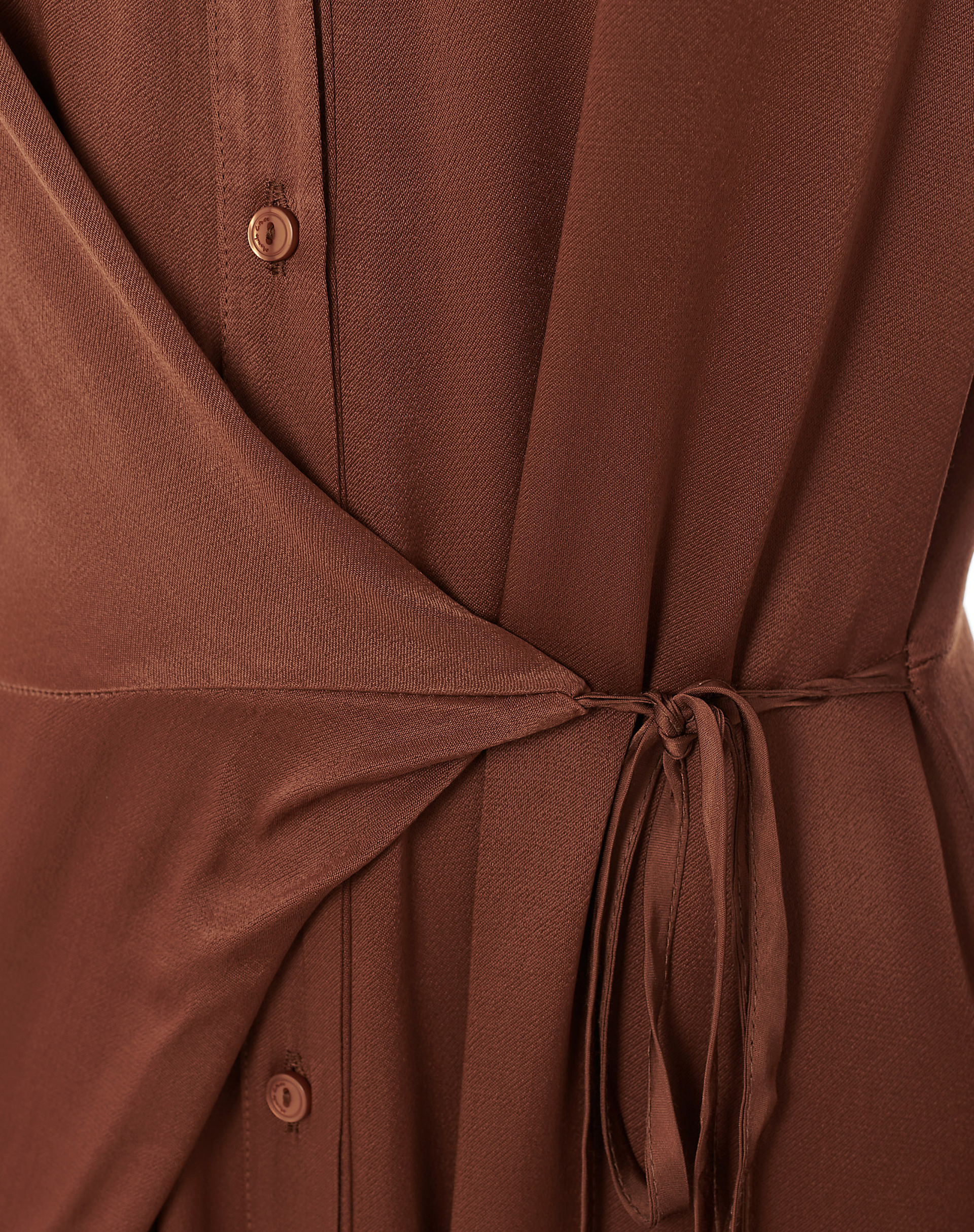 Long Shirt Dress With Side Knot - MA224 - Manila Grace | Official Website