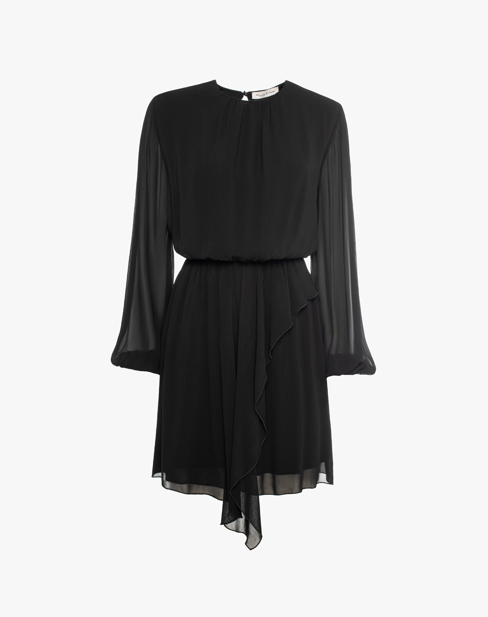 Short Viscose Dress - BLACK - Manila Grace | Official Website