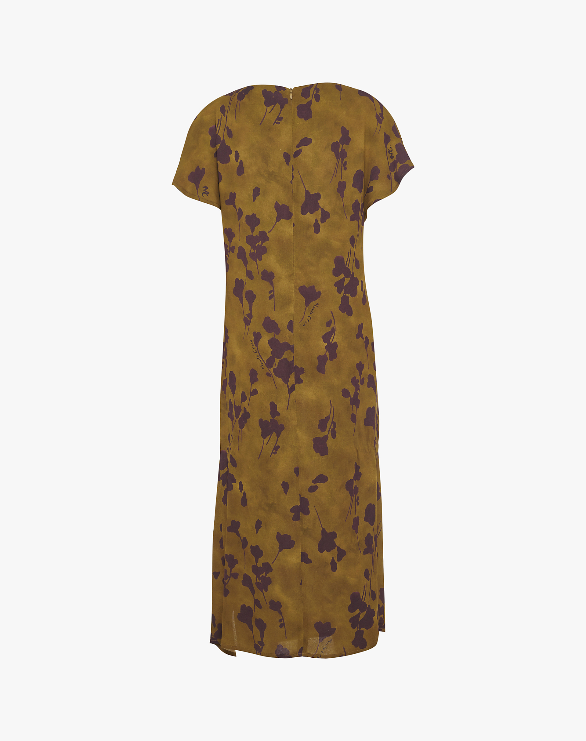 Crepe Midi Dress With Floral Print - DRESSES - Manila Grace | Official Website