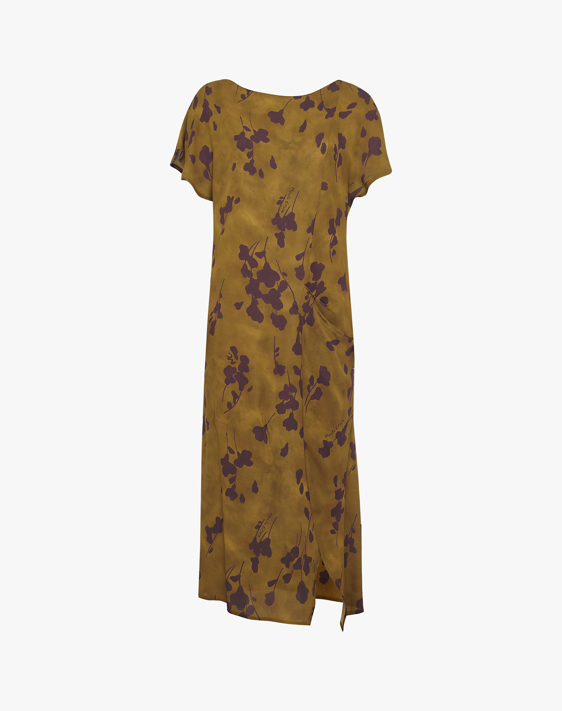 Crepe Midi Dress With Floral Print - MD643 - Manila Grace | Official Website