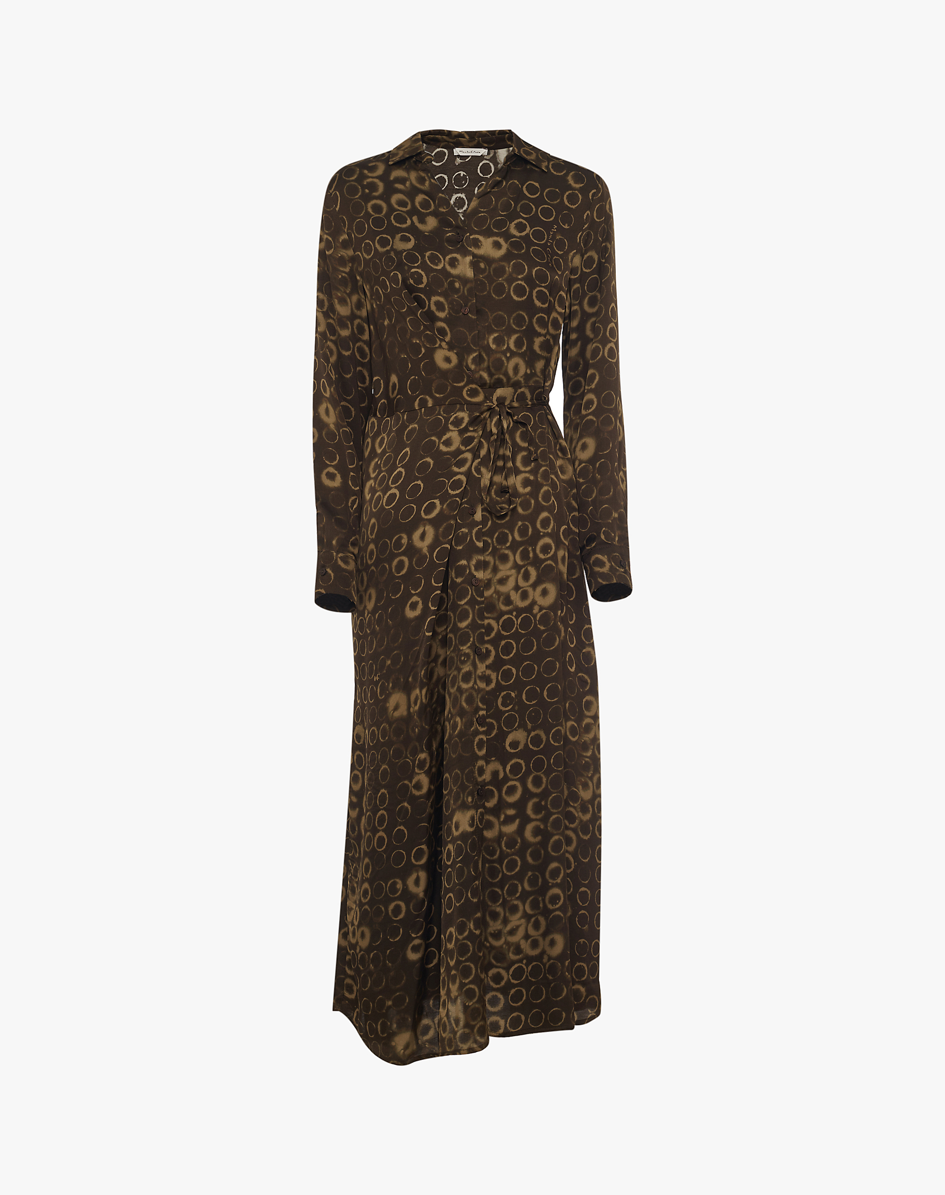 Long Shirt Dress With Print And Matching Belt - DRESSES - Manila Grace | Official Website