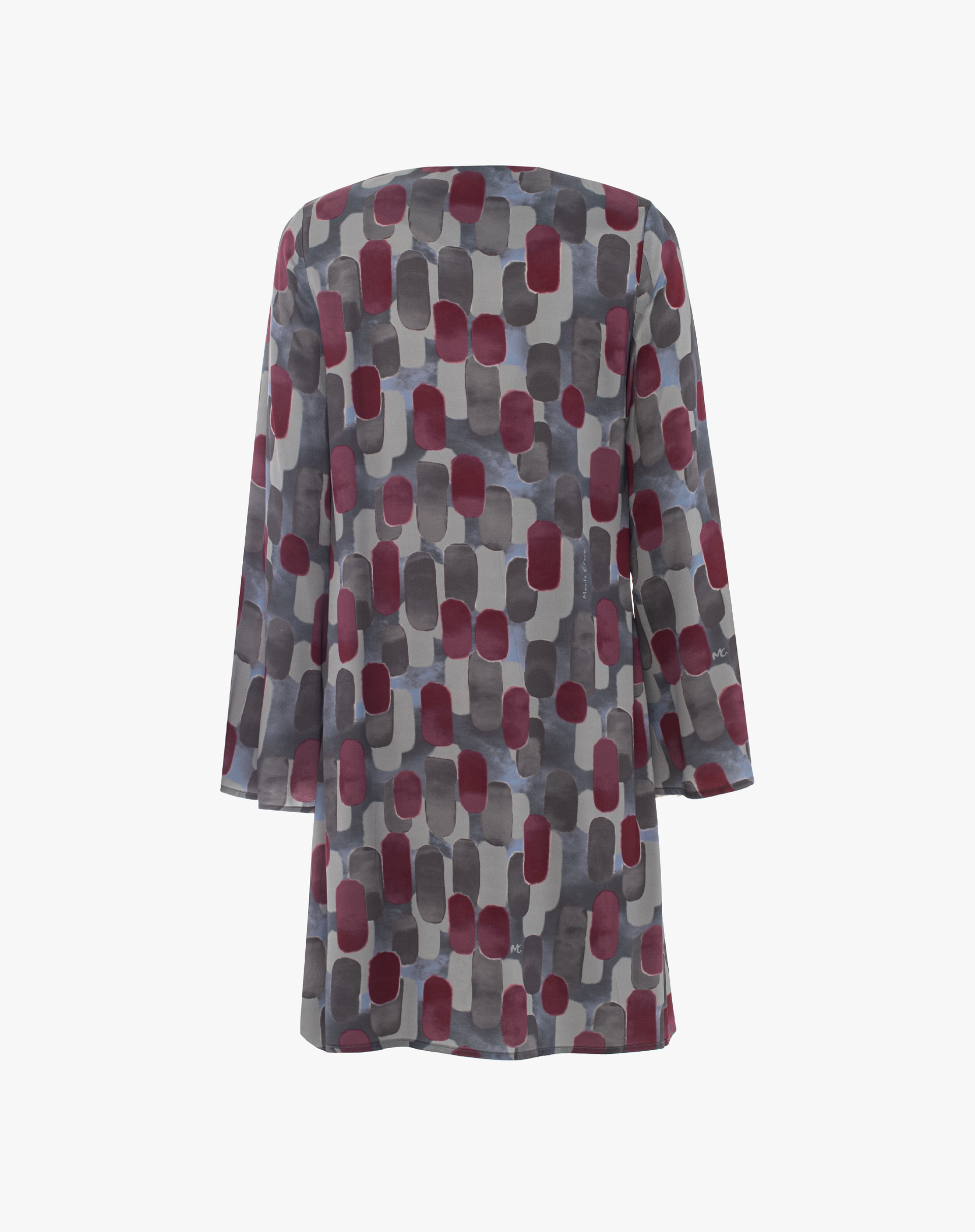 Short Dress In Fluid Fabric With Geometric Print - DRESSES & JUMPSUITS - Manila Grace | Official Website