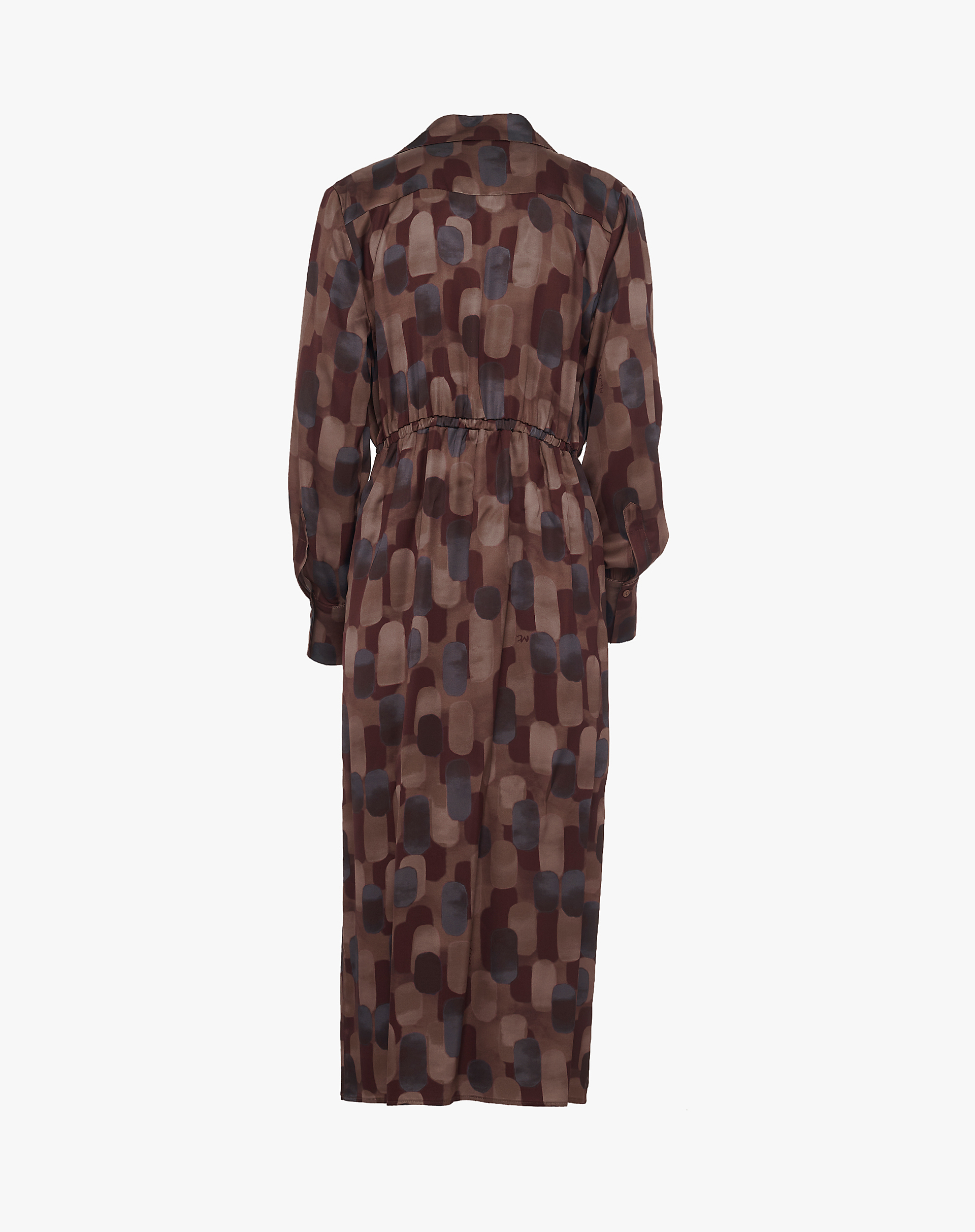 Long Printed Dress With Crossed Neckline - MA645 - Manila Grace | Official Website