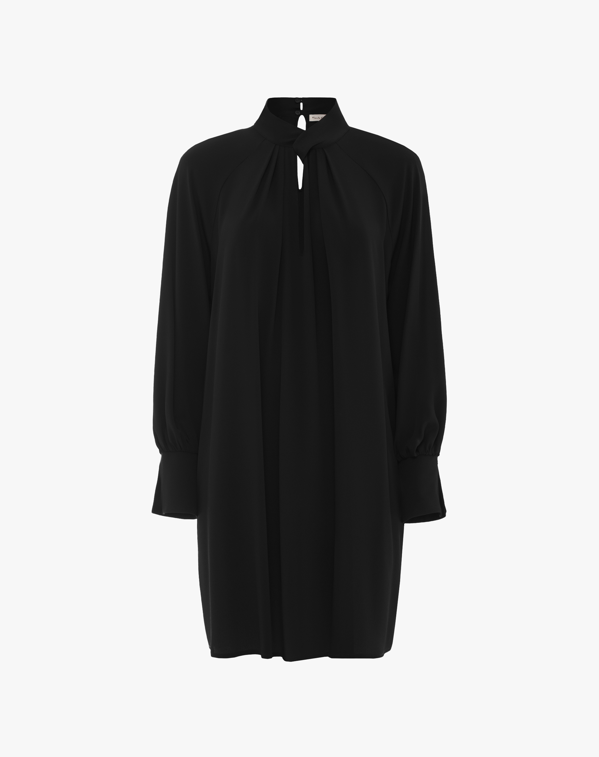 Flowy Short Dress With Gathered Neck And Wide Sleeves - DRESSES & JUMPSUITS - Manila Grace | Official Website