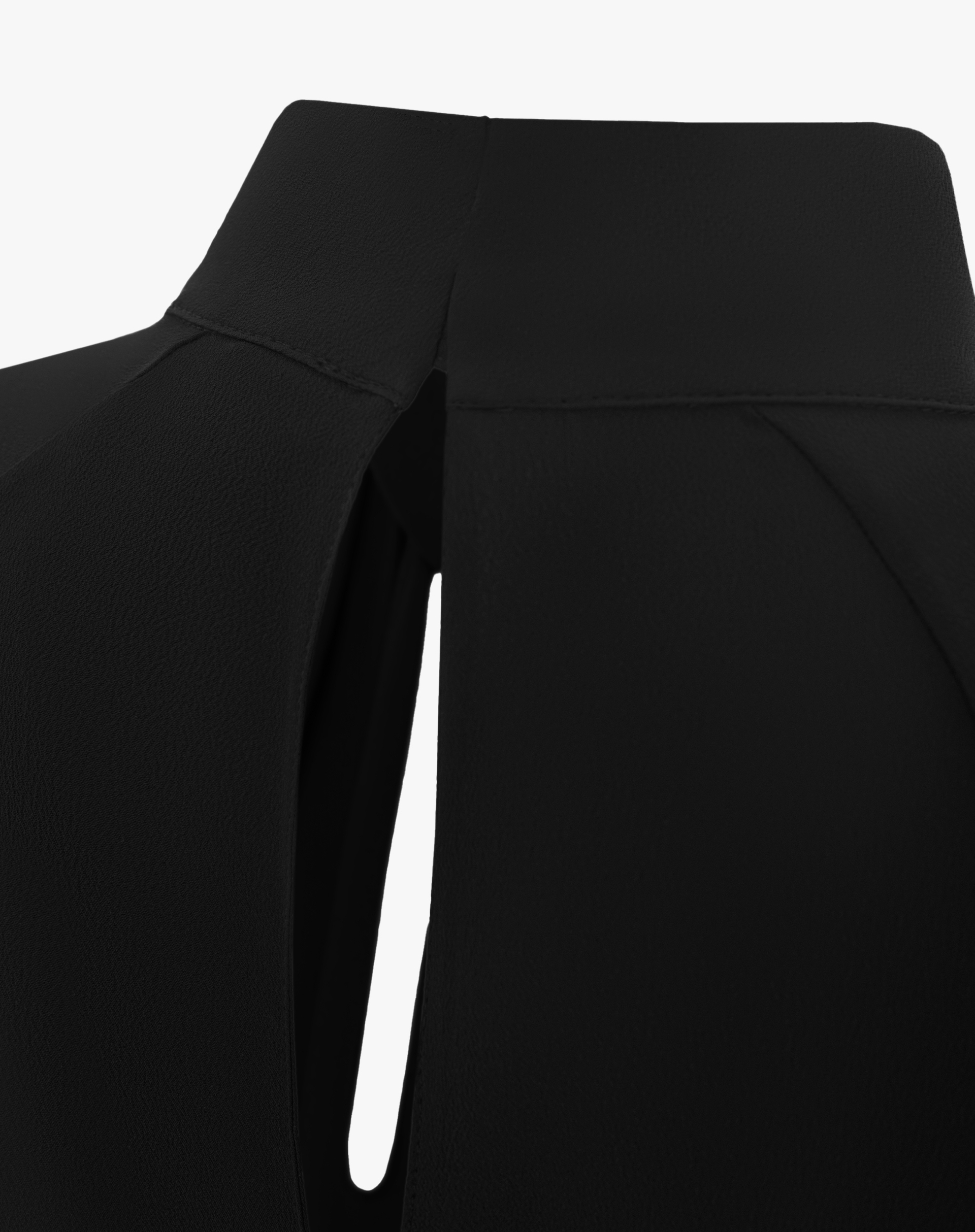 Flowy Short Dress With Gathered Neck And Wide Sleeves - BLACK - Manila Grace | Official Website