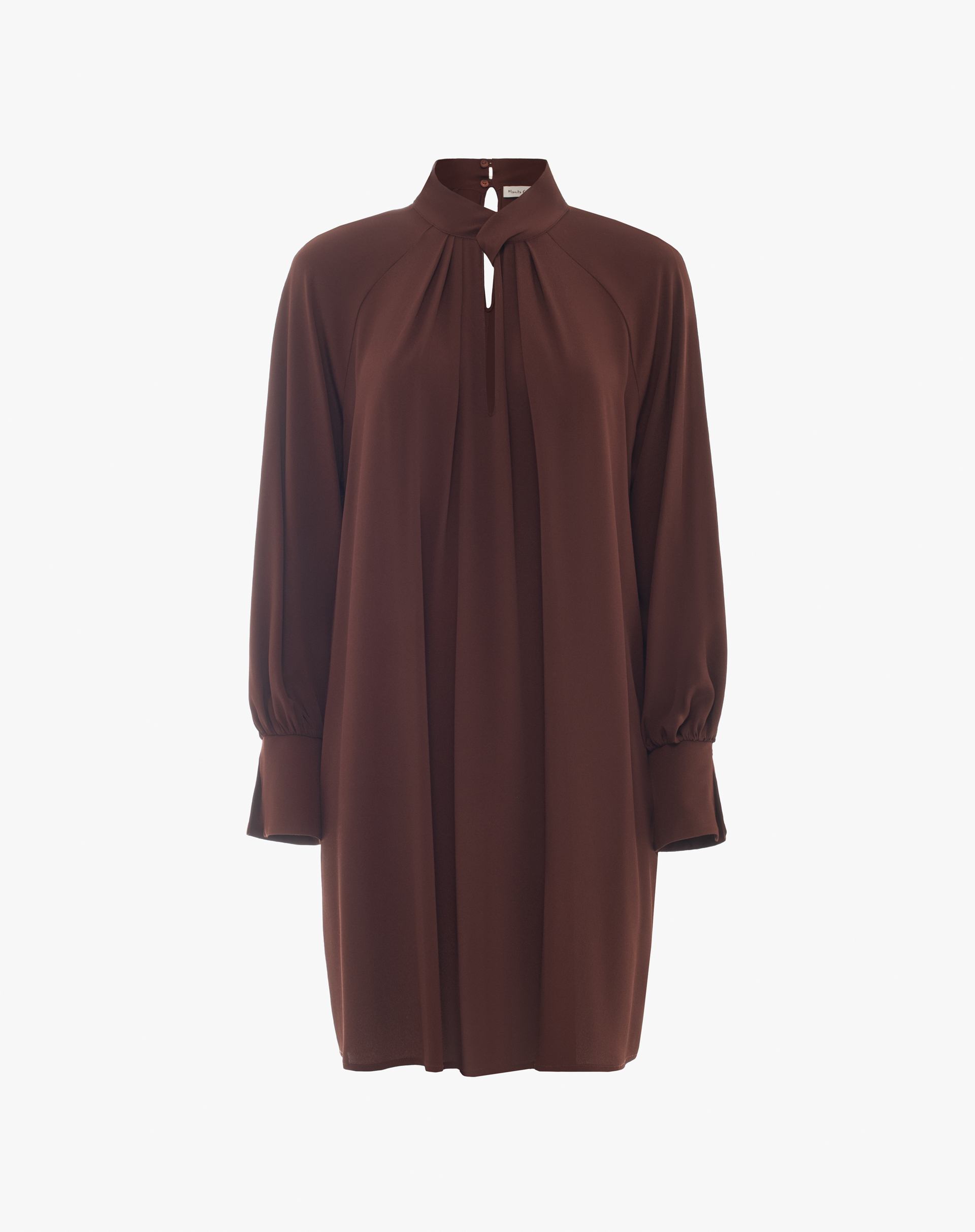 Flowy Short Dress With Gathered Neck And Wide Sleeves - DRESSES & JUMPSUITS - Manila Grace | Official Website