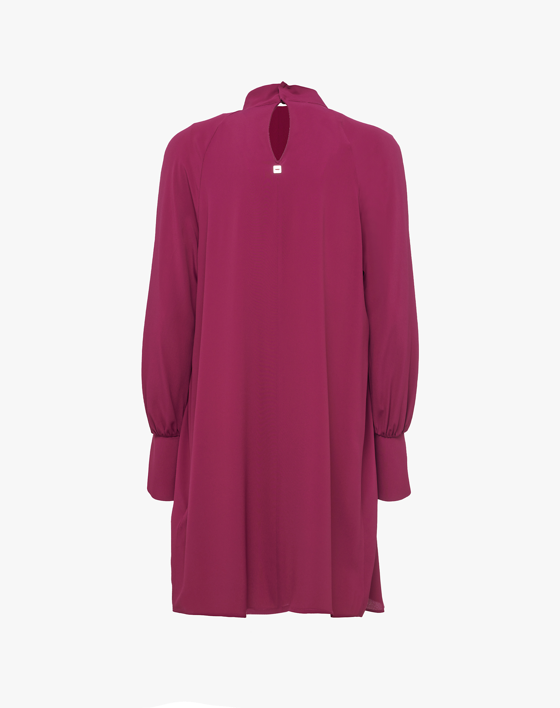 Flowy Short Dress With Gathered Neck And Wide Sleeves - MG523 - Manila Grace | Official Website