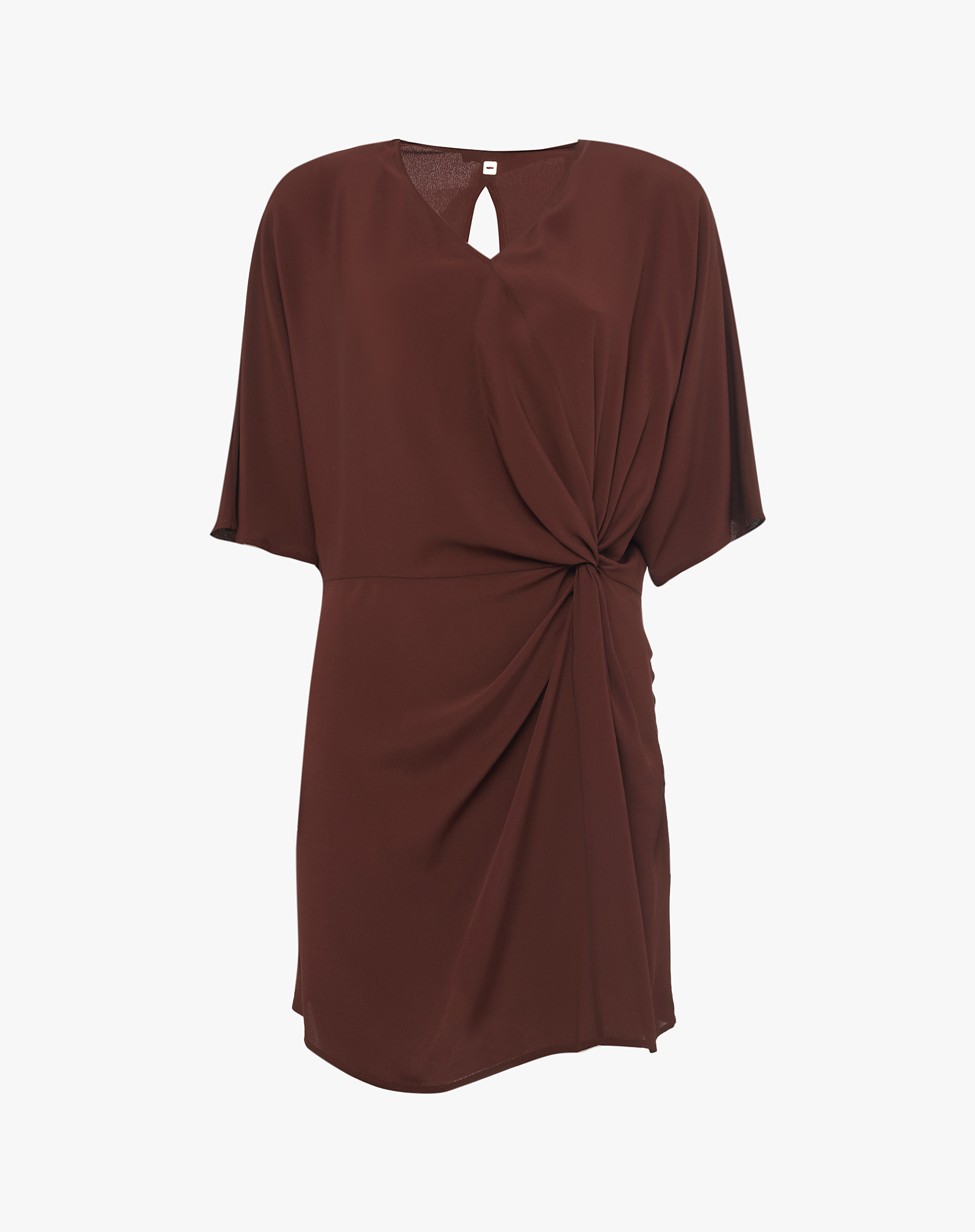 Short Draped Dress With Side Knot - MA646 - Manila Grace | Official Website