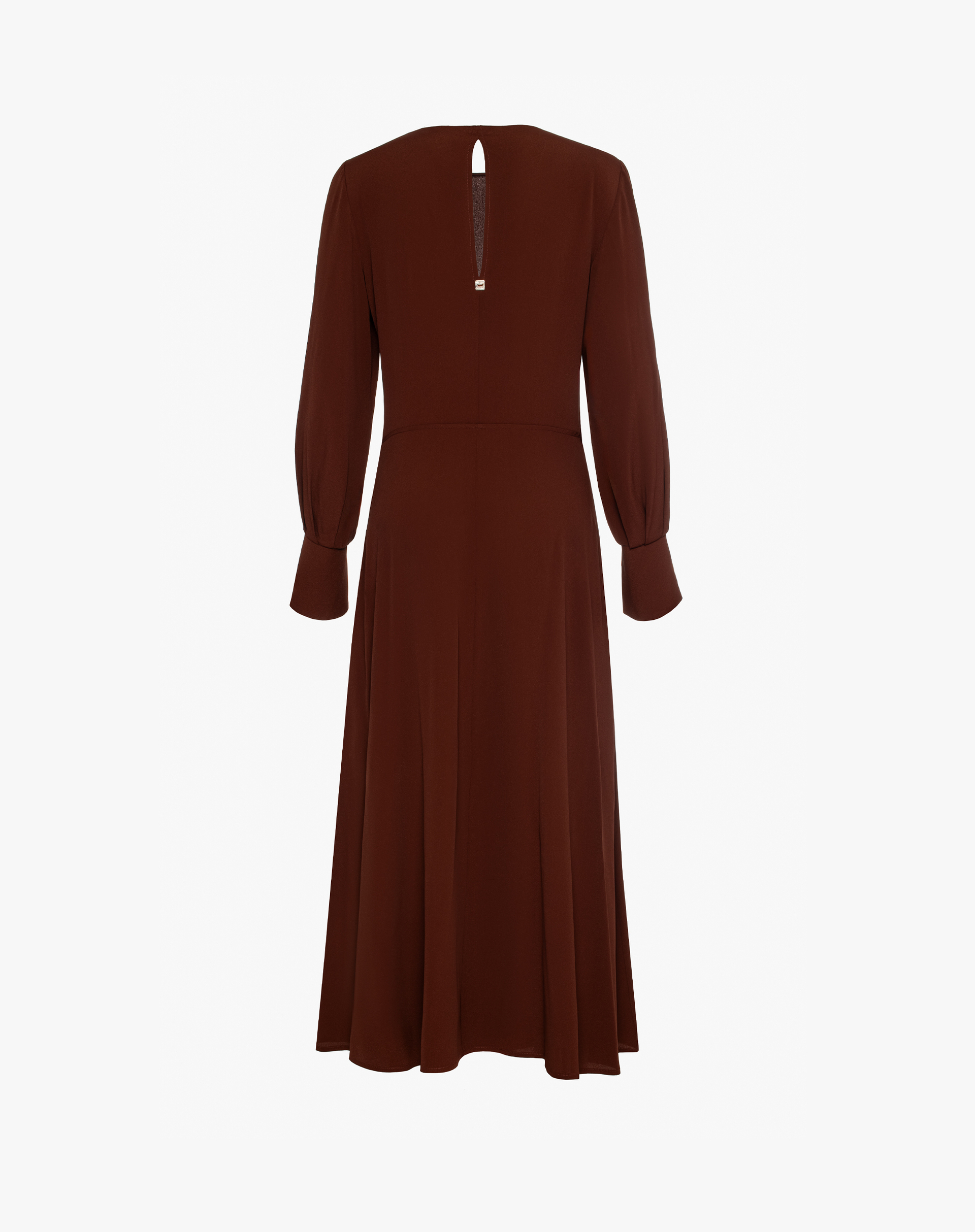 Midi Dress With Voluminous Sleeves And Asymmetrical Skirt - MA646 - Manila Grace | Official Website