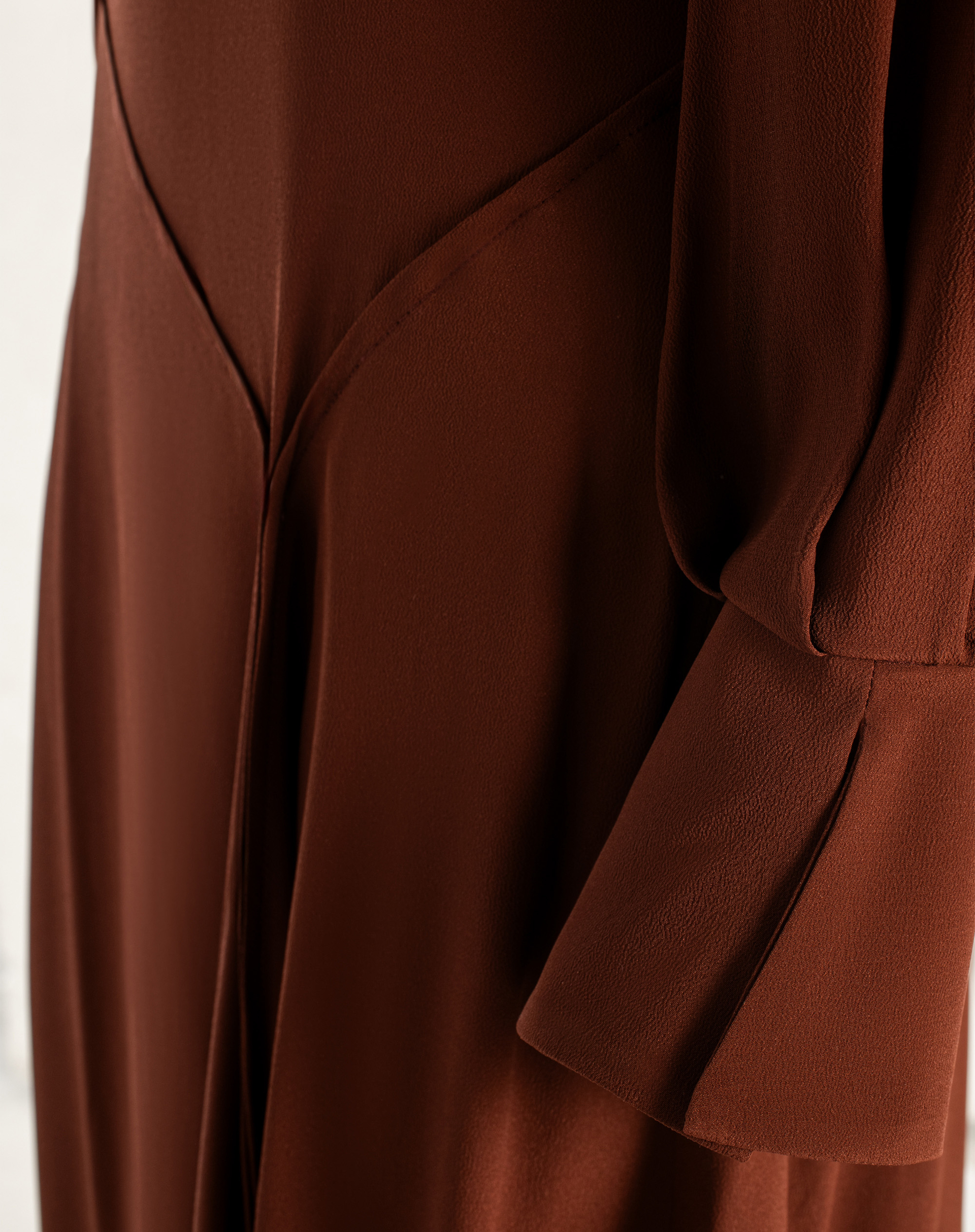 Midi Dress With Voluminous Sleeves And Asymmetrical Skirt - MA646 - Manila Grace | Official Website