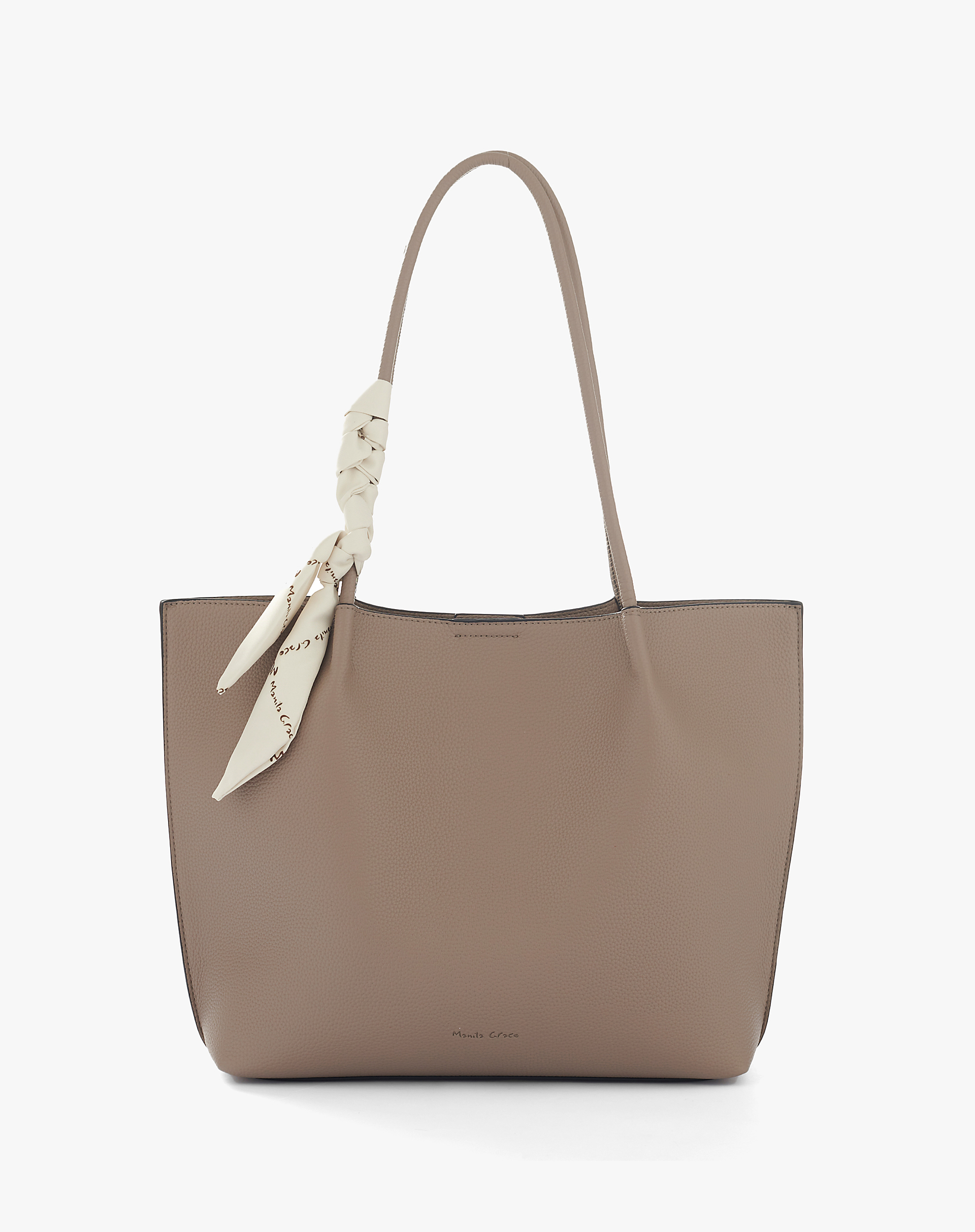 Borsa Shopper In Similpelle Con Foulard Annodato - SHOPPERS - Manila Grace