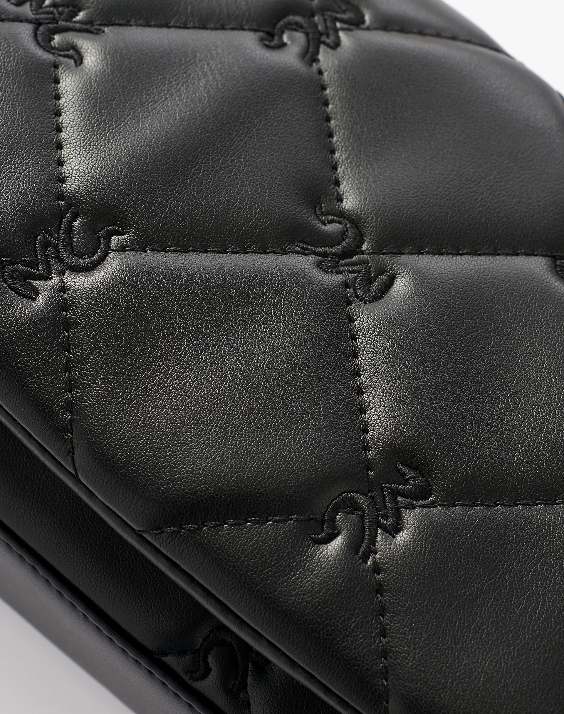 Mini Bag Trapuntata Con Catena E Ricamo Logo - NERO - Manila Grace