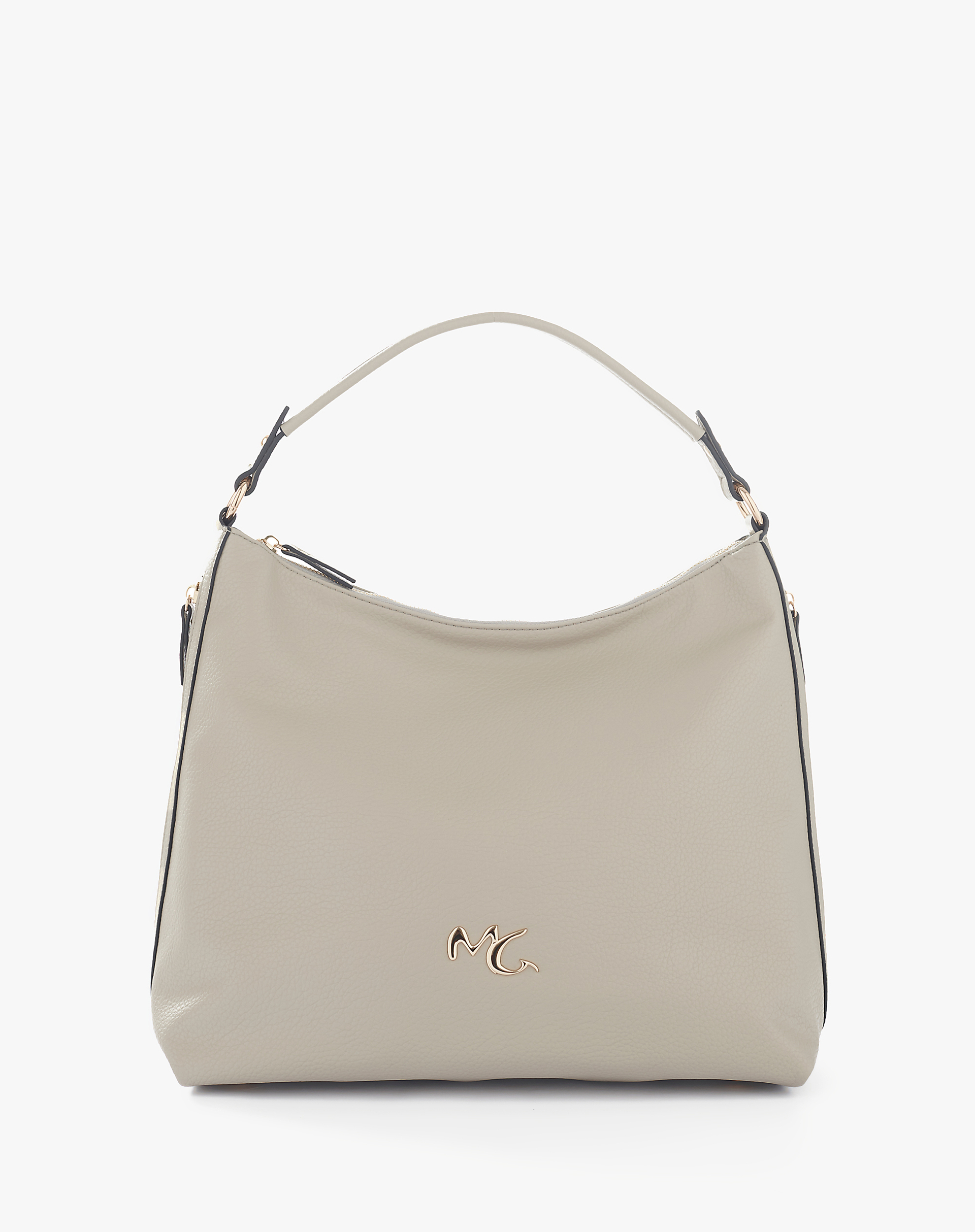 Borsa A Spalla In Similpelle Con Logo E Zip Laterali - SHOPPERS - Manila Grace
