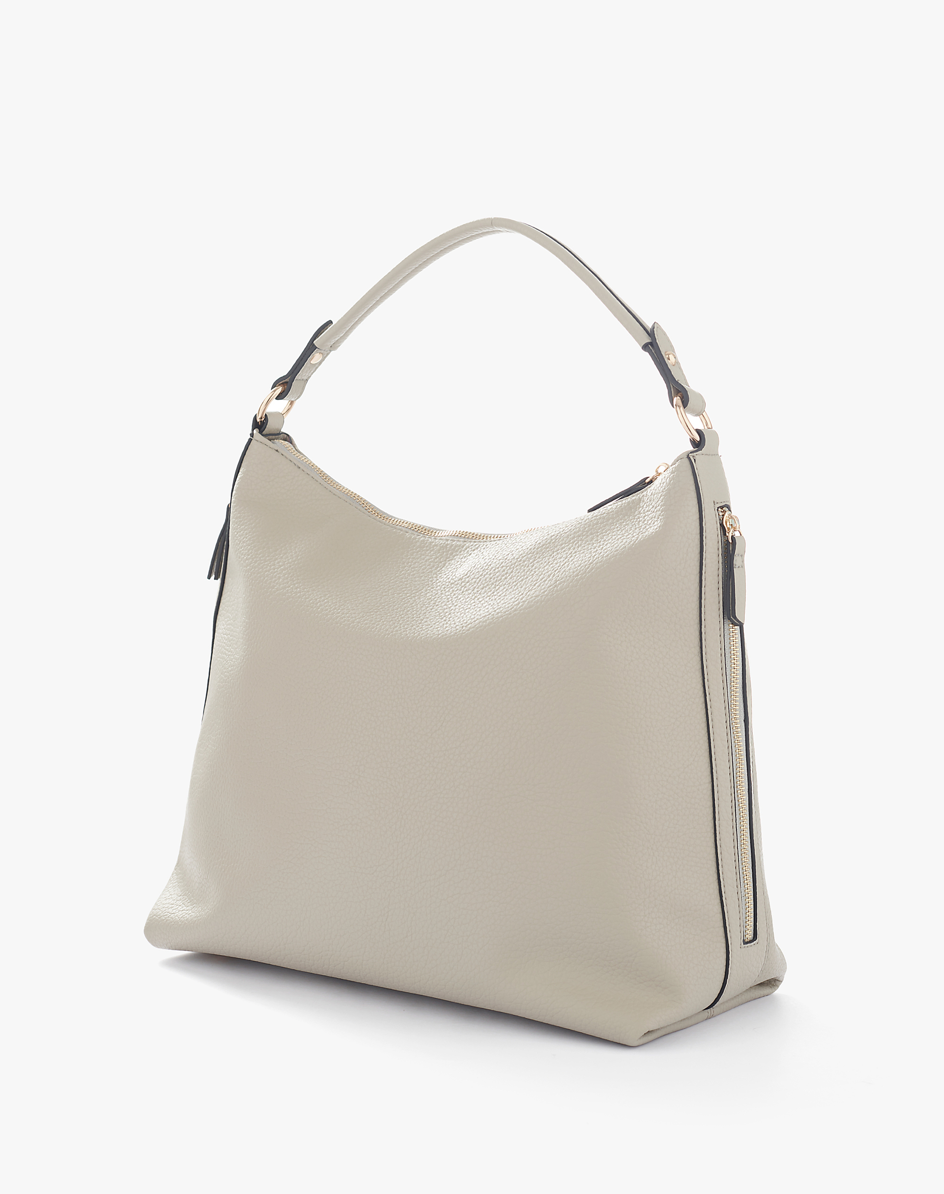 Borsa A Spalla In Similpelle Con Logo E Zip Laterali - SHOPPERS - Manila Grace