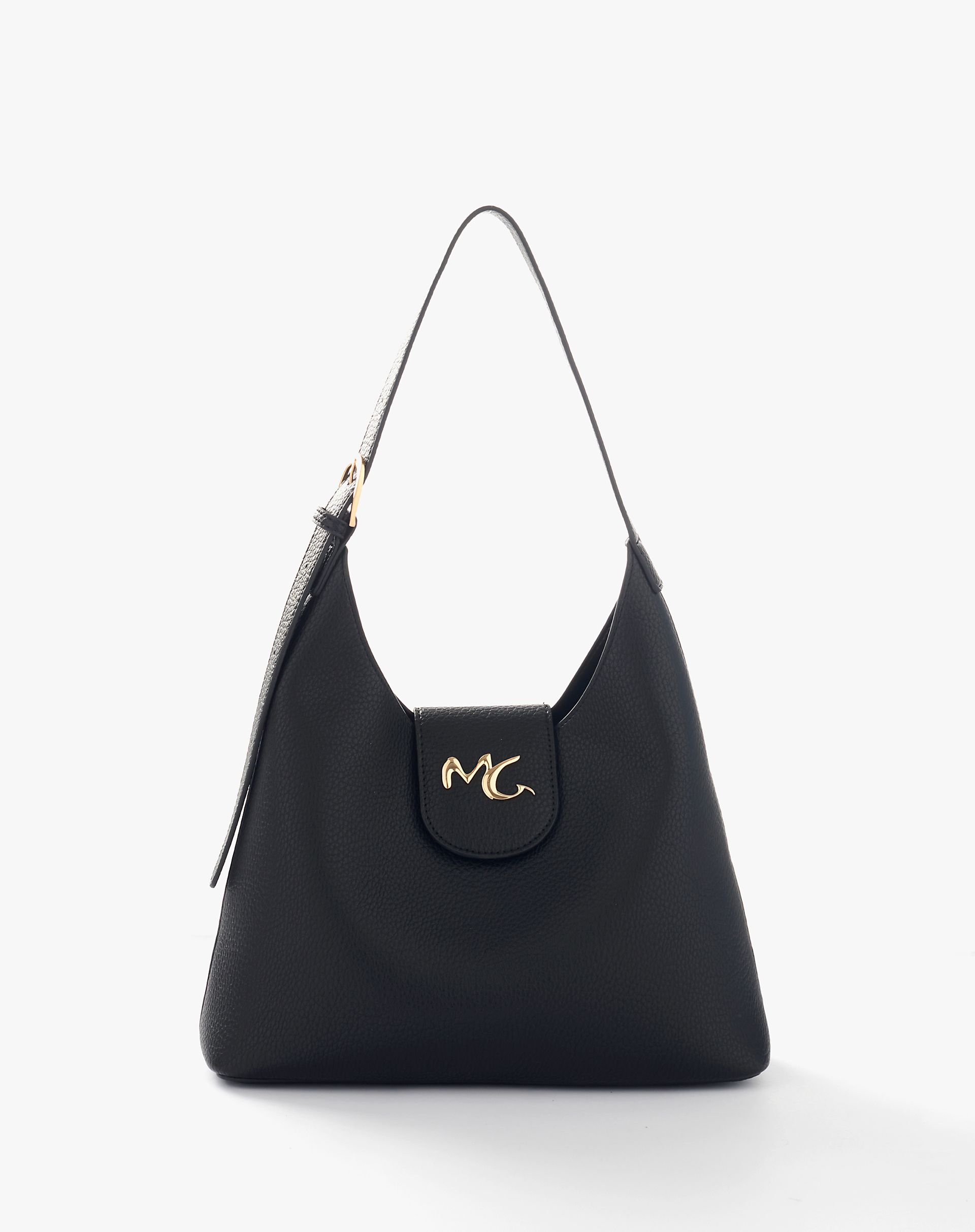 Borsa A Spalla Con Patta E Logo Metallico Mg - HANDBAGS - Manila Grace