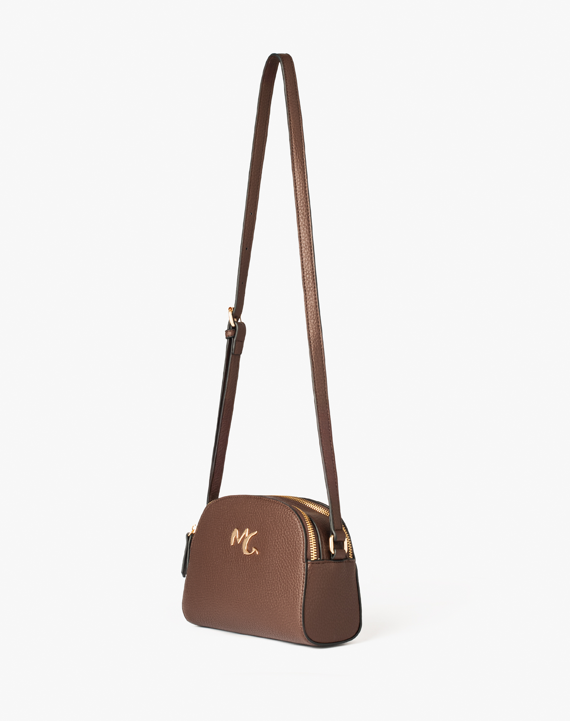 Shoulder Bag In Pebbled Faux Leather With Mg Logo - MA646 - Manila Grace | Official Website
