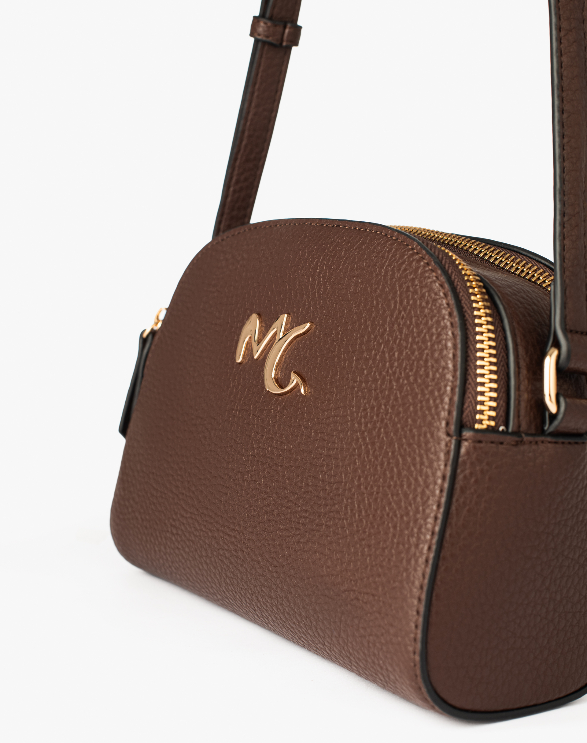Shoulder Bag In Pebbled Faux Leather With Mg Logo - MA646 - Manila Grace | Official Website