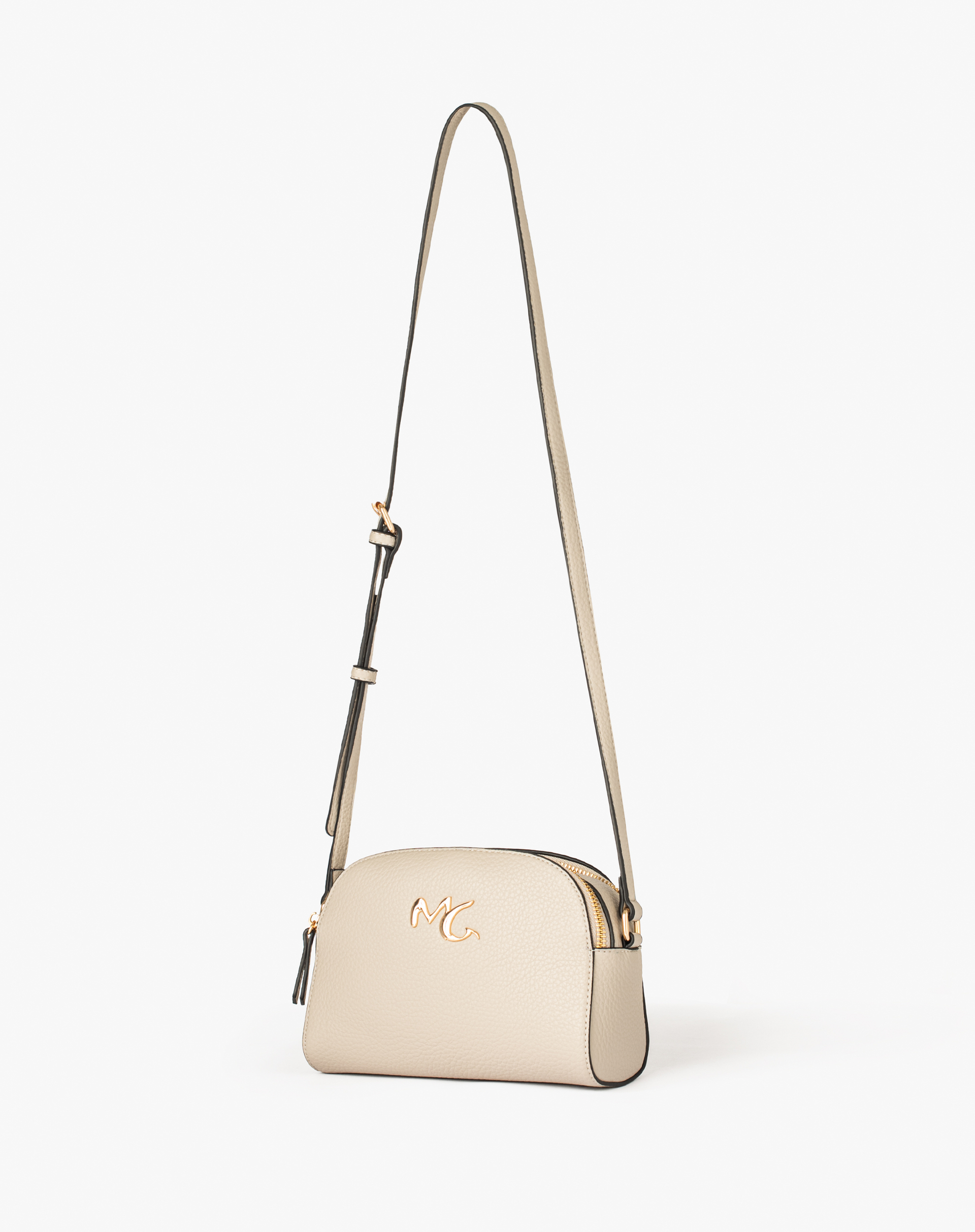 Shoulder Bag In Pebbled Faux Leather With Mg Logo - MG826 - Manila Grace | Official Website