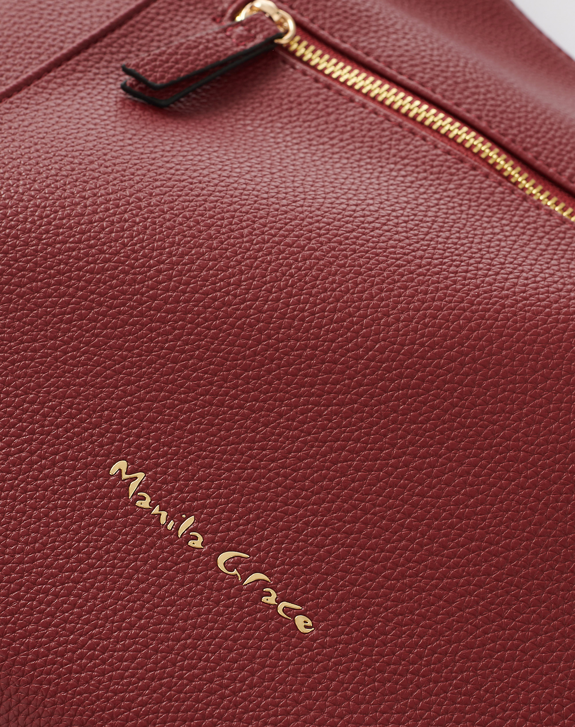 Burgundy Shoulder Bag With Front Zip - MA641 - Manila Grace | Official Website