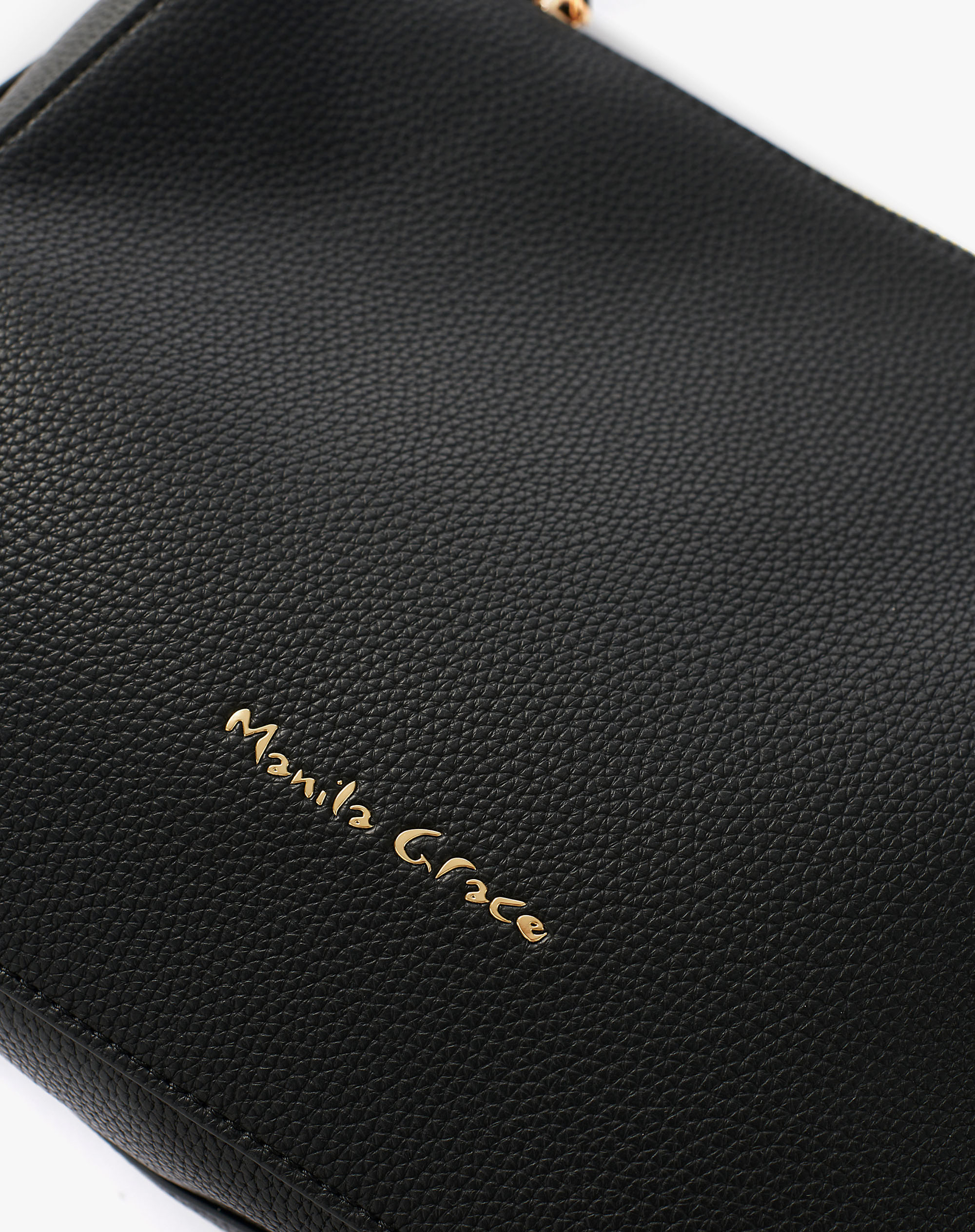 Shoulder Bag With Adjustable Shoulder Strap - BLACK - Manila Grace | Official Website