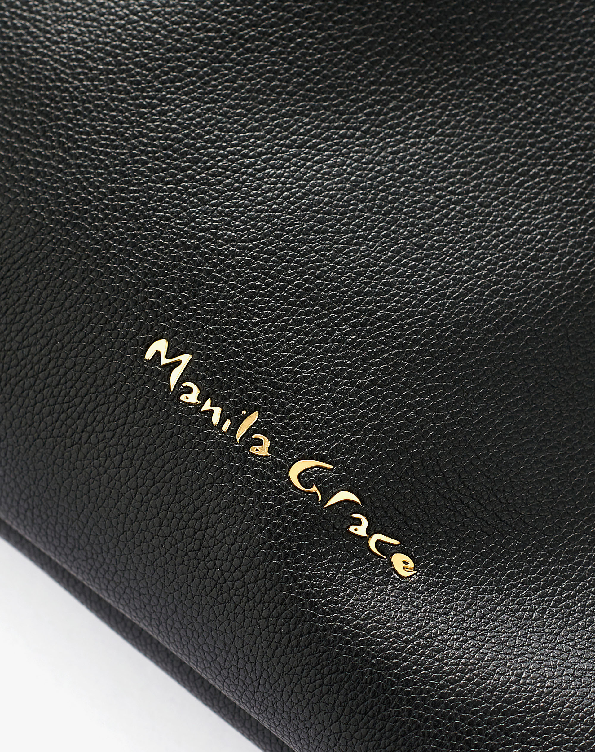 Faux Leather Sac Bag With Fringes And Studs - BLACK - Manila Grace | Official Website