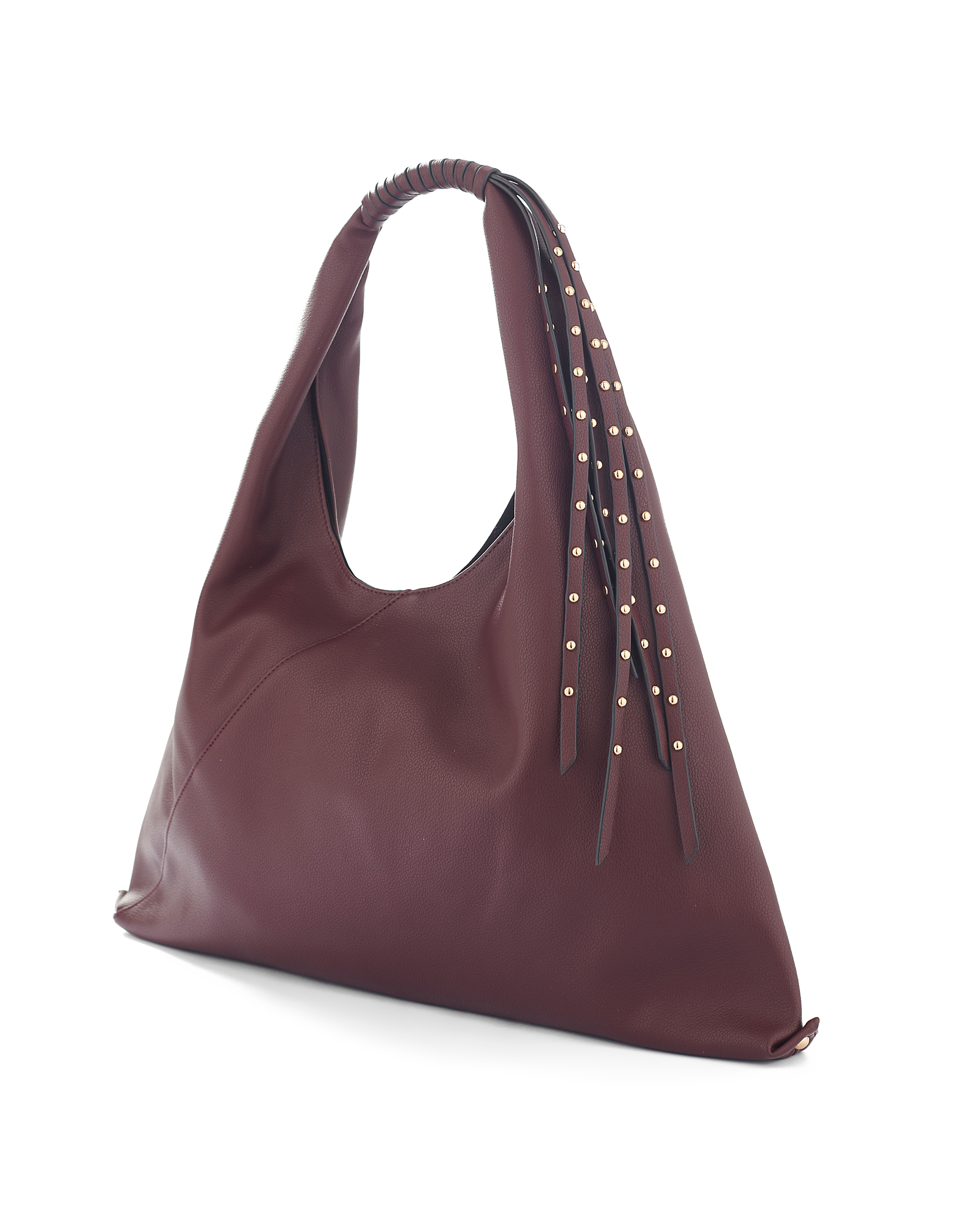 Faux Leather Sac Bag With Fringes And Studs - MA641 - Manila Grace | Official Website