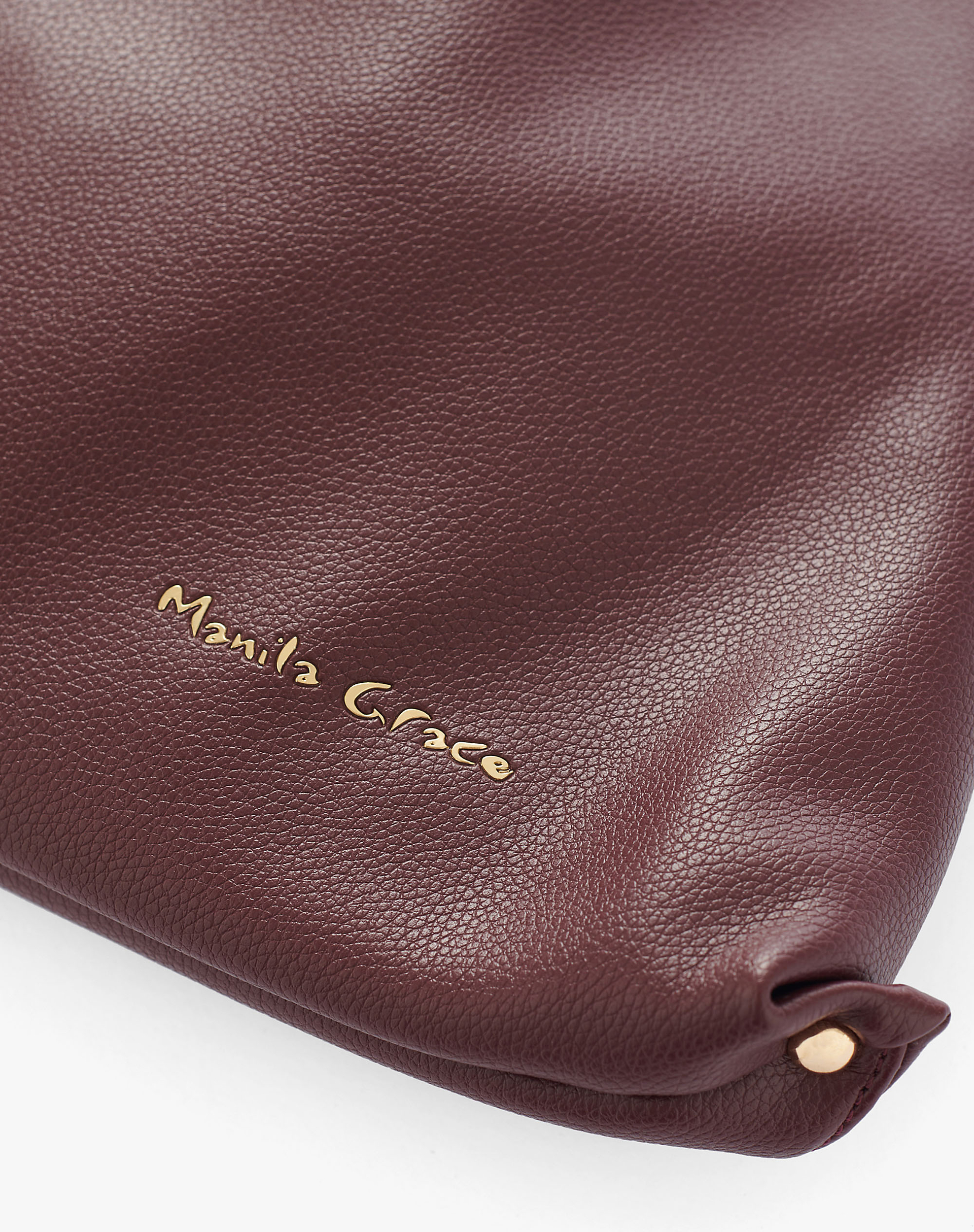 Faux Leather Sac Bag With Fringes And Studs - MA641 - Manila Grace | Official Website