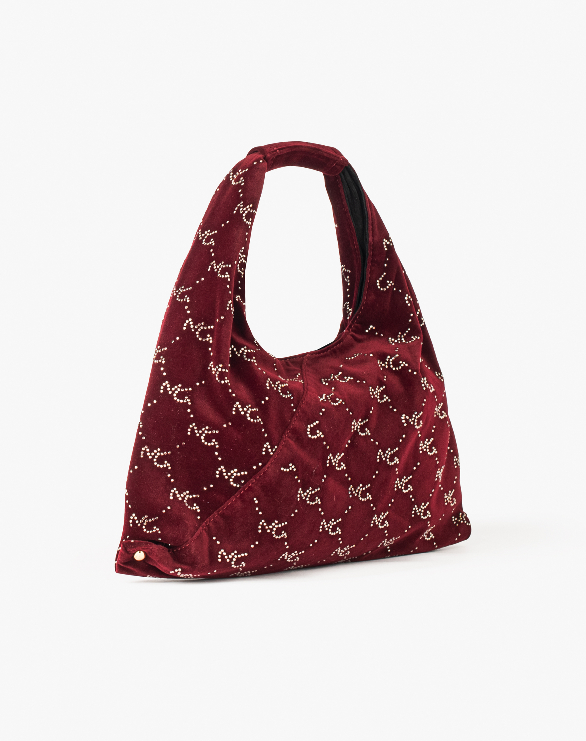 Velvet Sac Bag With Crystallized Logo - MA641 - Manila Grace | Official Website