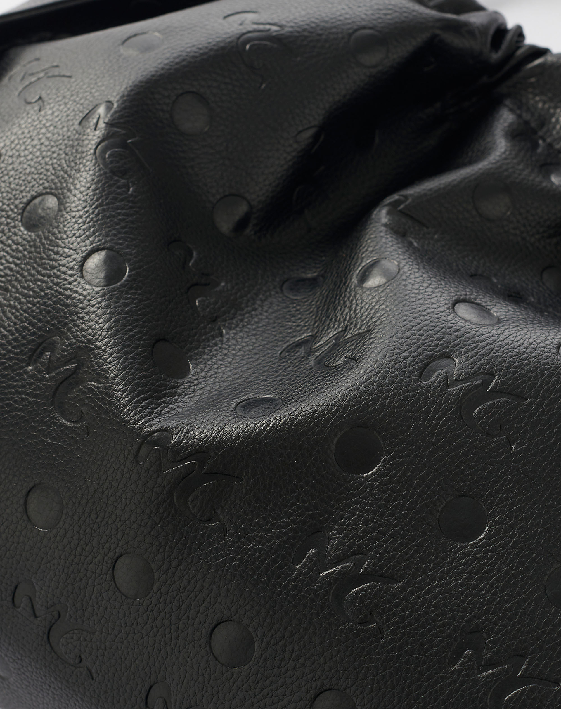 Shoulder Bag With Fringes And Embossed Logo - BLACK - Manila Grace | Official Website
