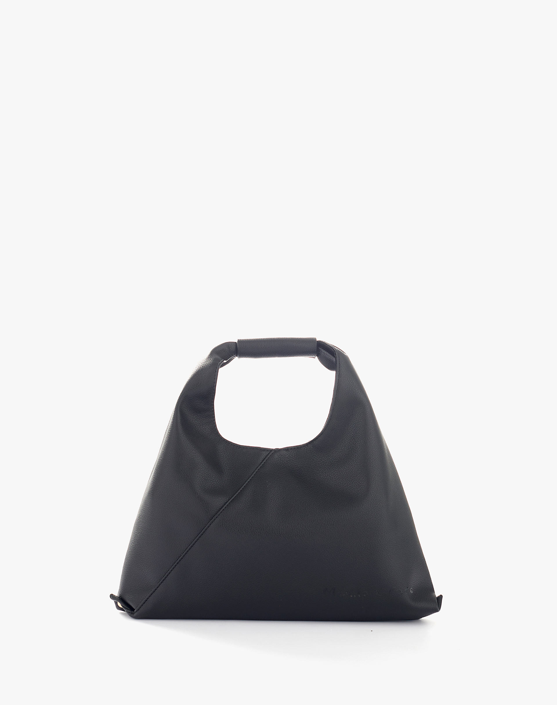 Sac Bag In Black Eco-Leather With Printed Logo - BLACK - Manila Grace | Official Website