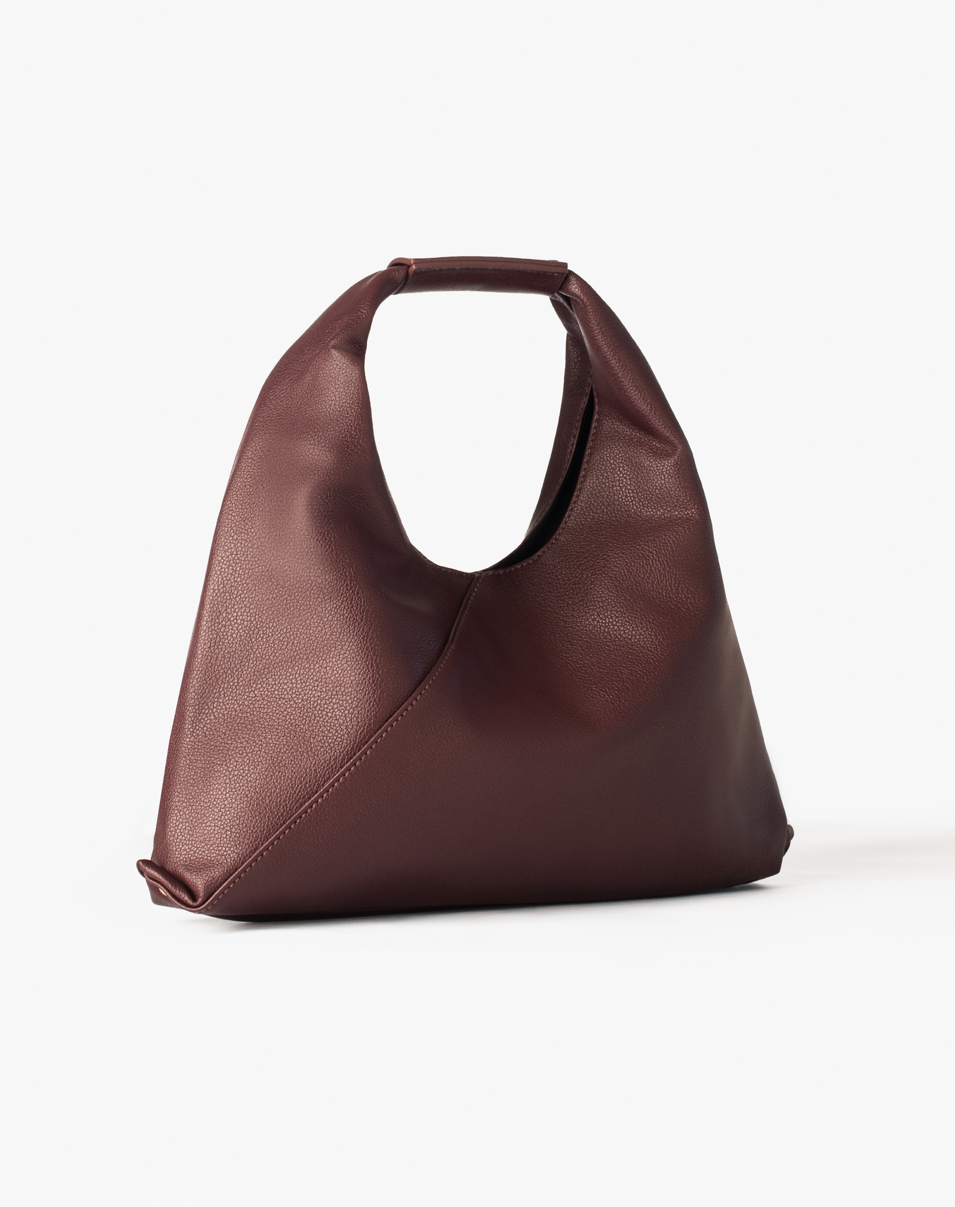 Sac Bag In Burgundy Faux Leather With Printed Logo - HANDBAGS - Manila Grace | Official Website