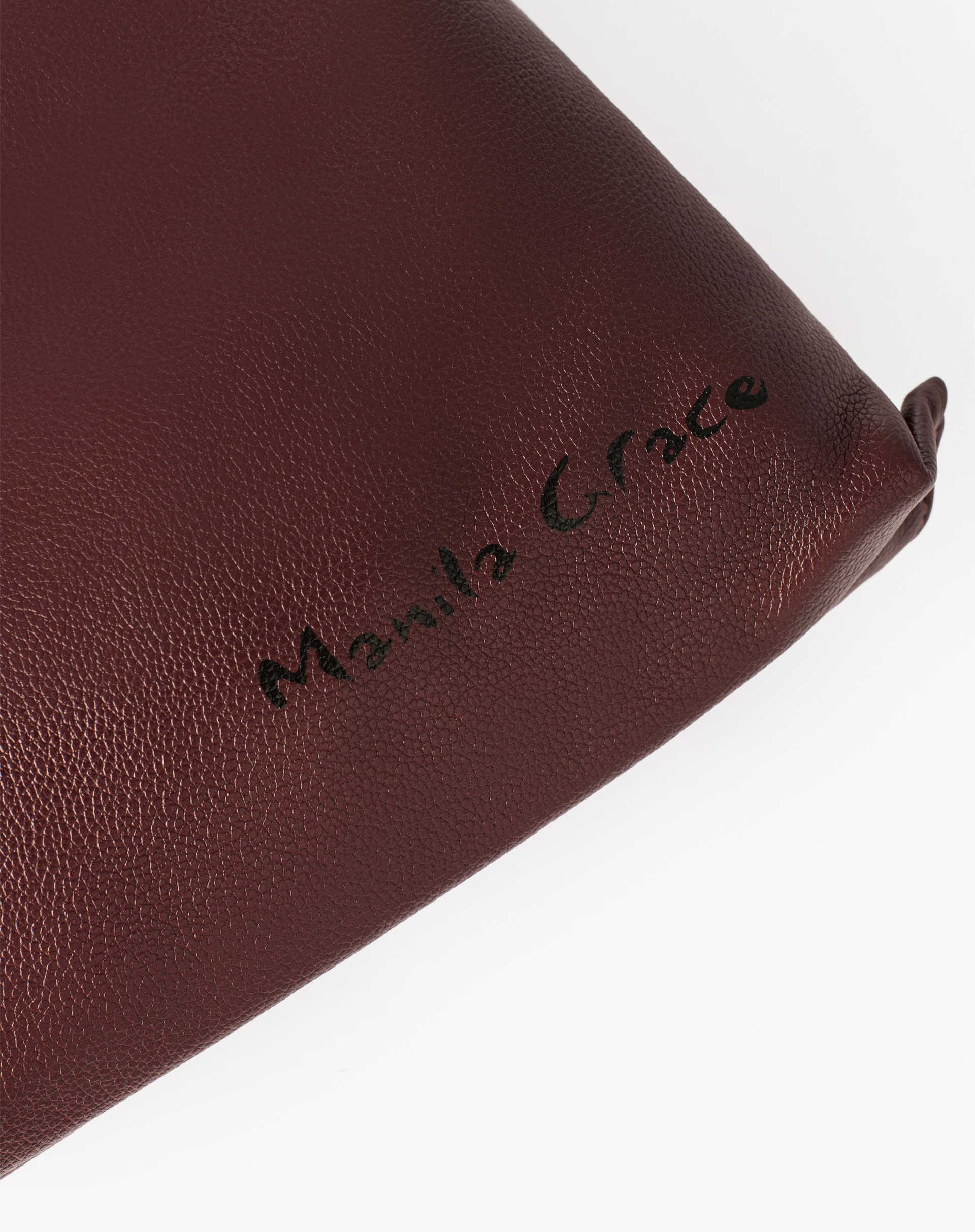 Sac Bag In Burgundy Faux Leather With Printed Logo - MA641 - Manila Grace | Official Website
