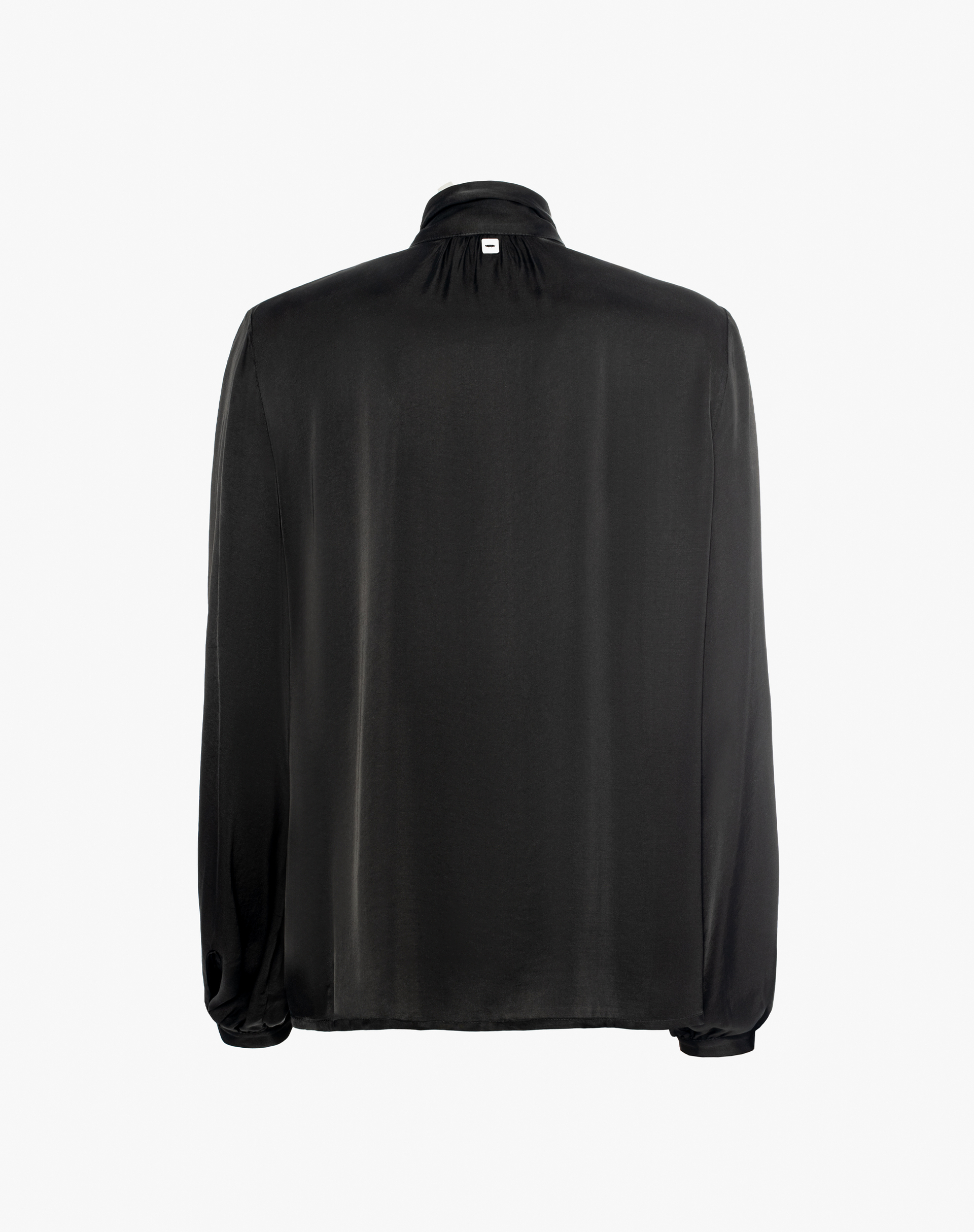 Satin Blouse With Bow At The Neck - SHIRTS - Manila Grace | Official Website