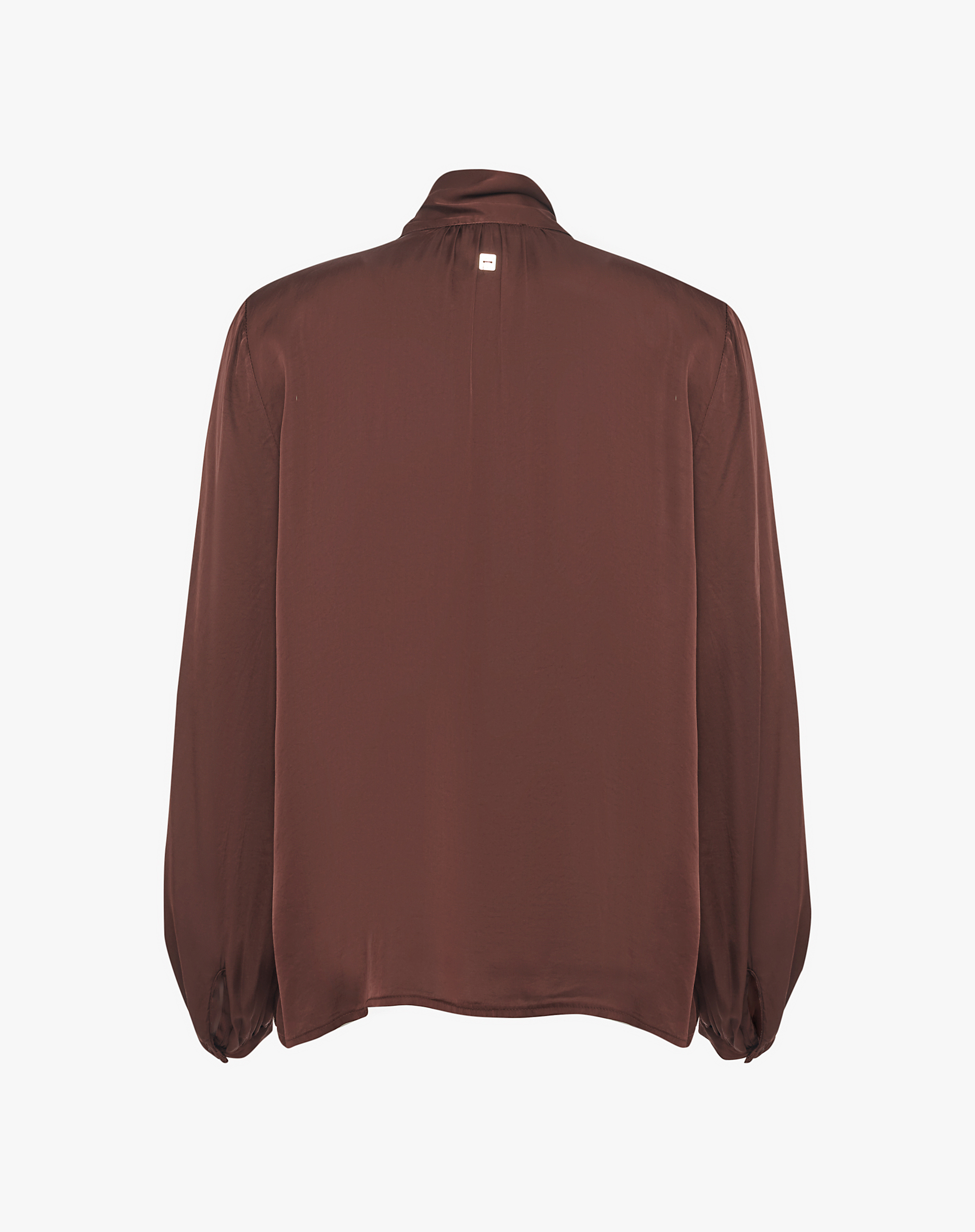 Satin Blouse With Bow At The Neck - SHIRTS - Manila Grace | Official Website