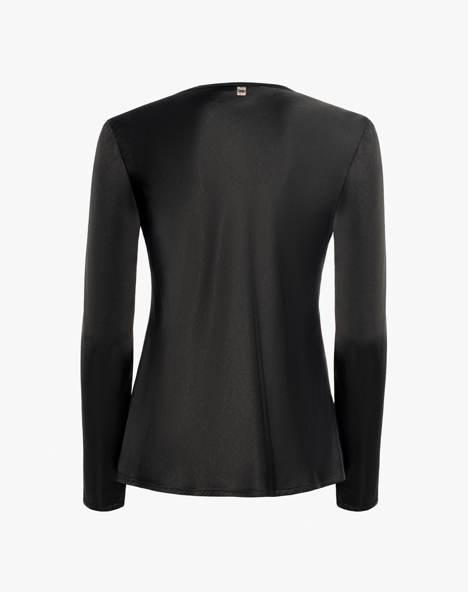 Satin Blouse With V-Neck - SHIRTS - Manila Grace | Official Website