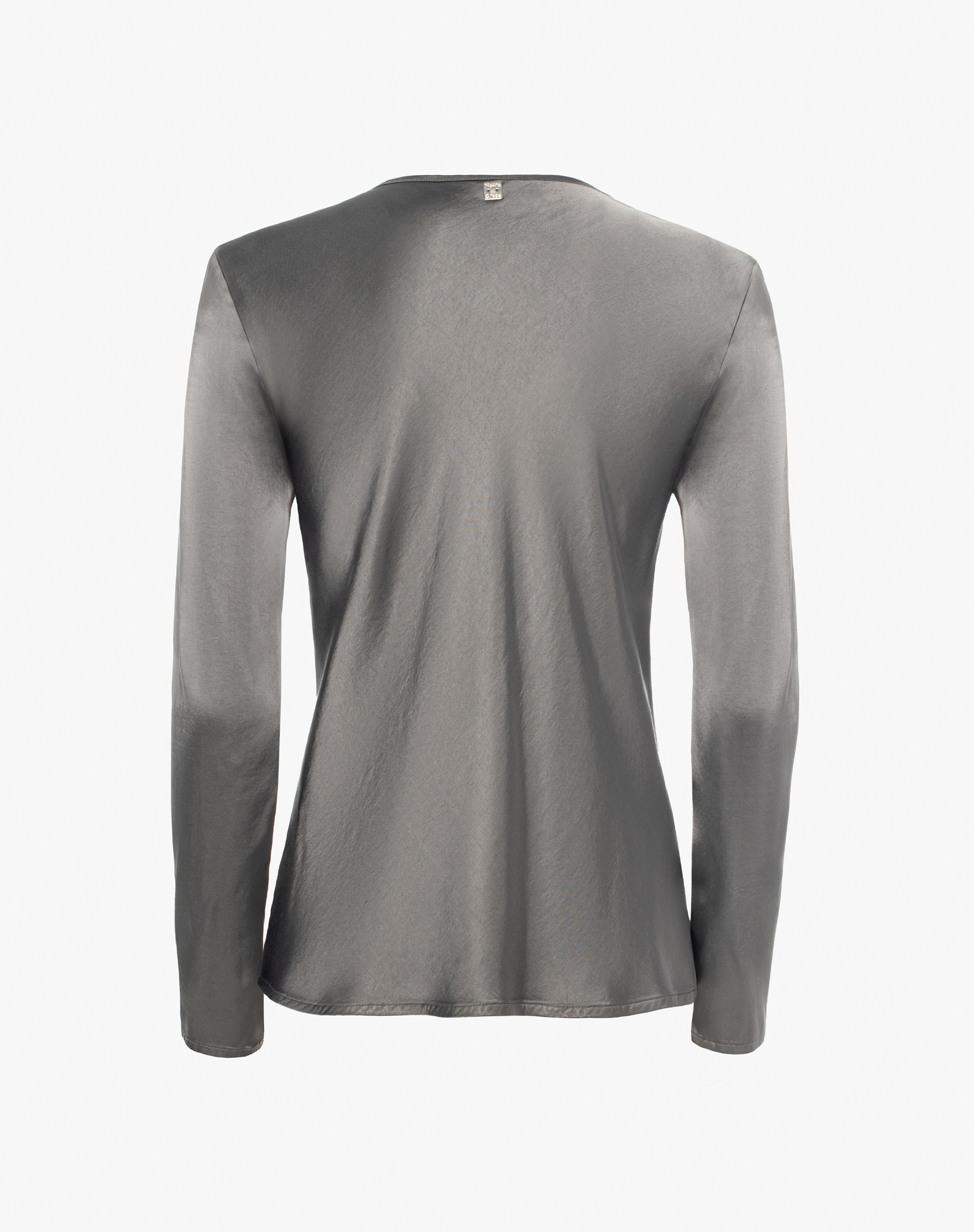 Satin Blouse With V-Neck - SHIRTS - Manila Grace | Official Website