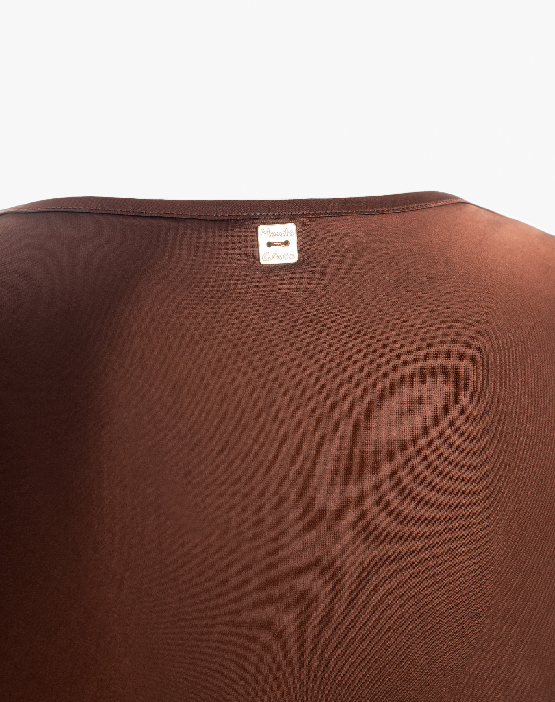 Satin Blouse With V-Neck - MA646 - Manila Grace | Official Website