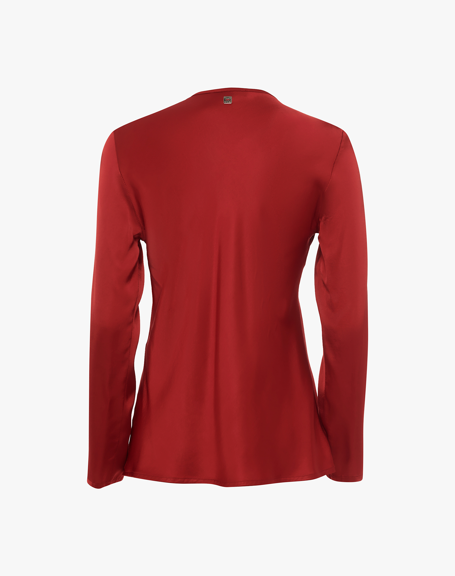 Satin Blouse With V-Neck - SHIRTS - Manila Grace | Official Website