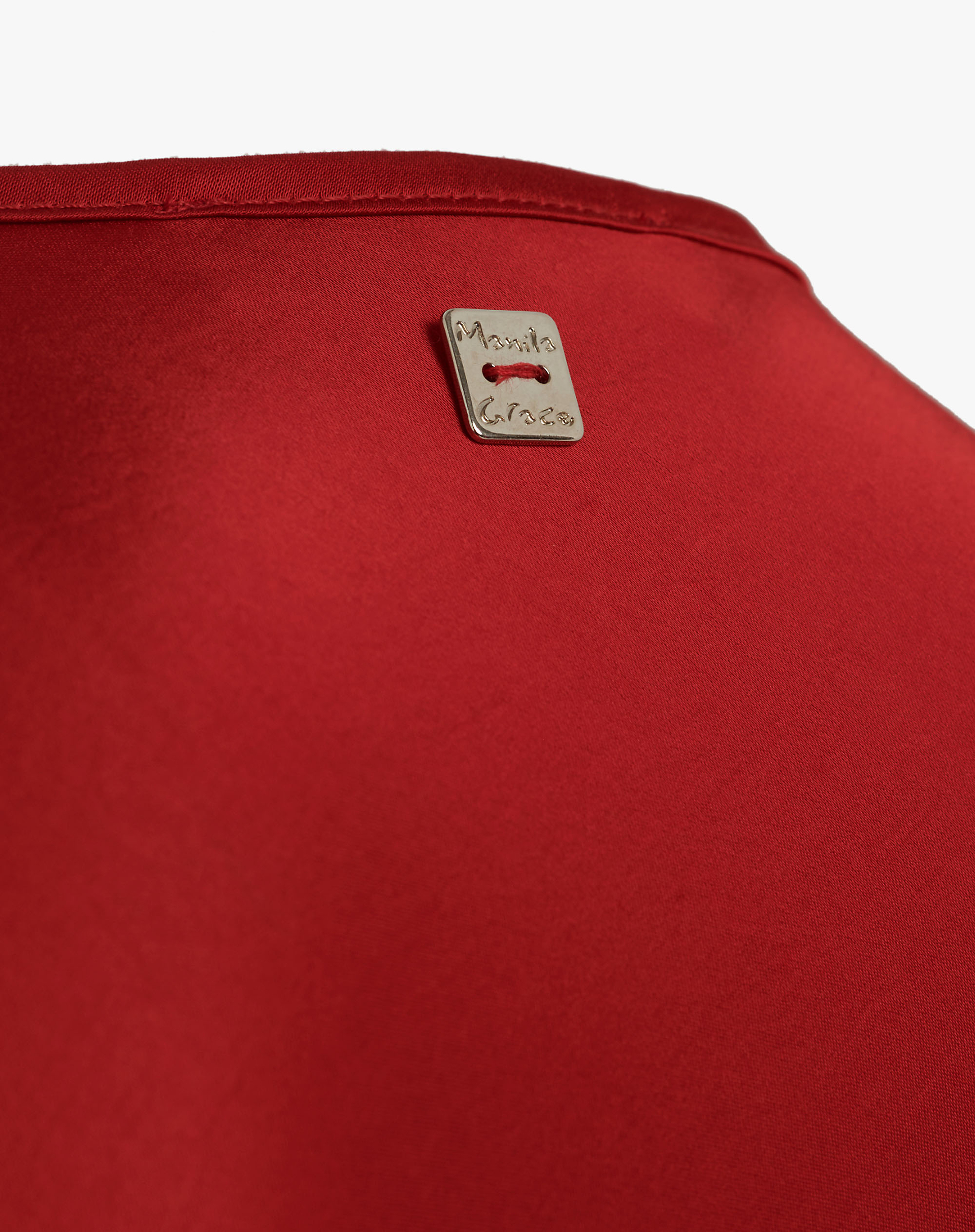 Satin Blouse With V-Neck - MA653 - Manila Grace | Official Website