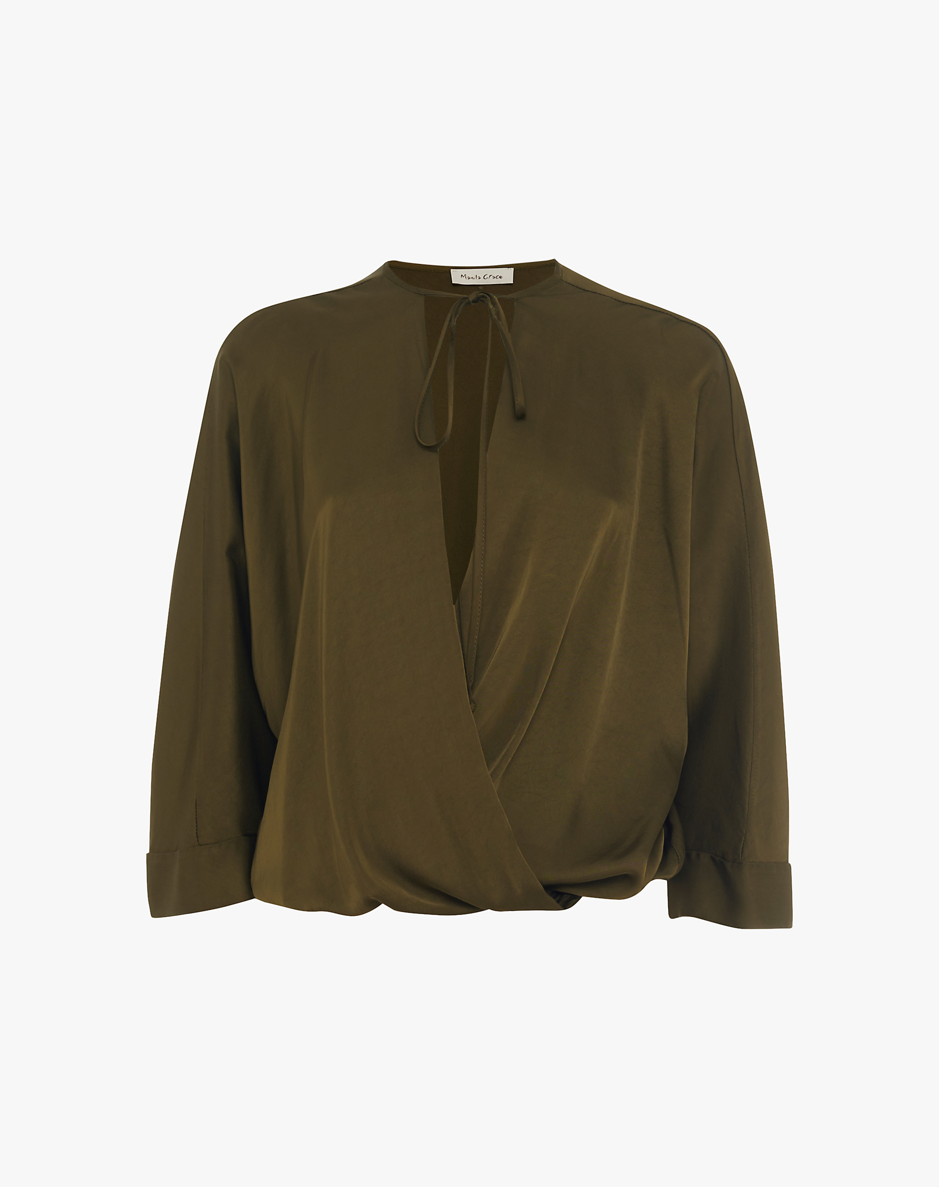 Crisscross Blouse With Teardrop Neckline - SHIRTS - Manila Grace | Official Website