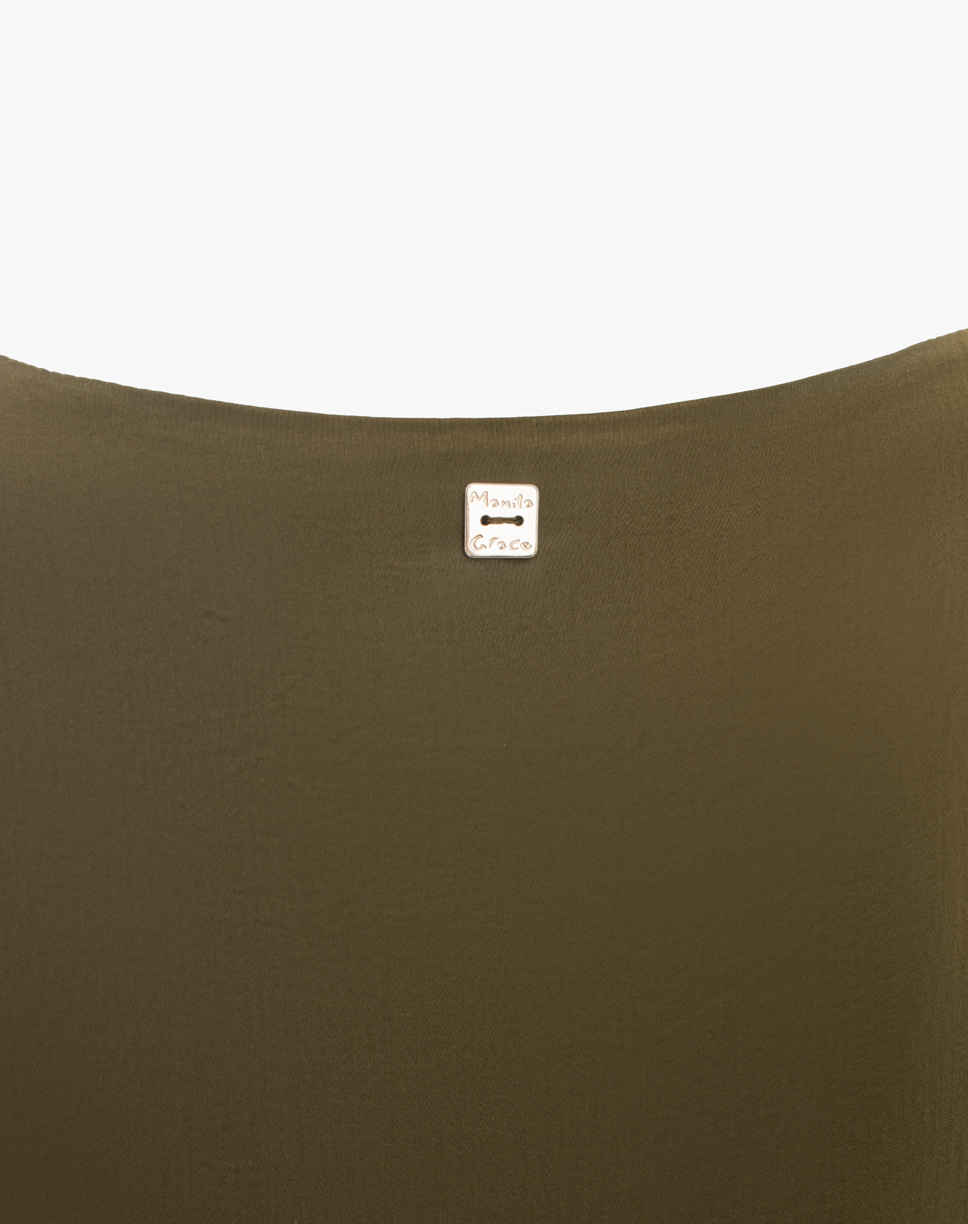 Top Smanicato In Viscosa - VERDE MILITARE - Manila Grace