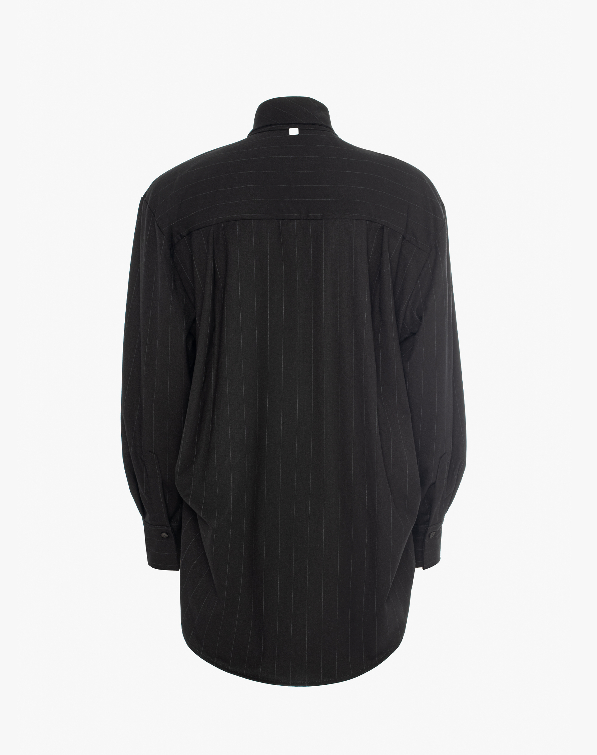 Oversized Shirt With Matching Tie - BLACK - Manila Grace | Official Website