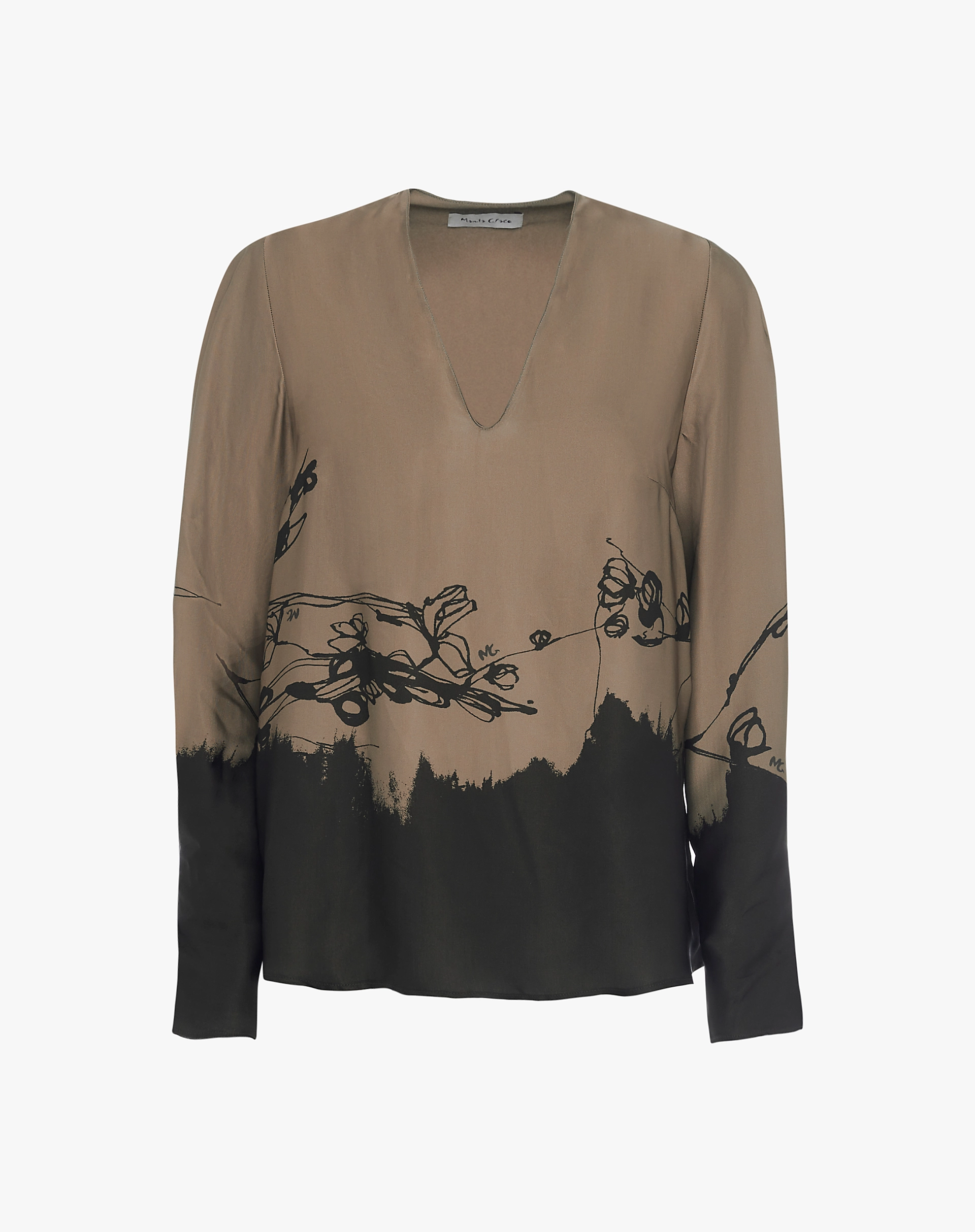 Viscose Blouse With Stylized Floral Print - SHIRTS - Manila Grace | Official Website