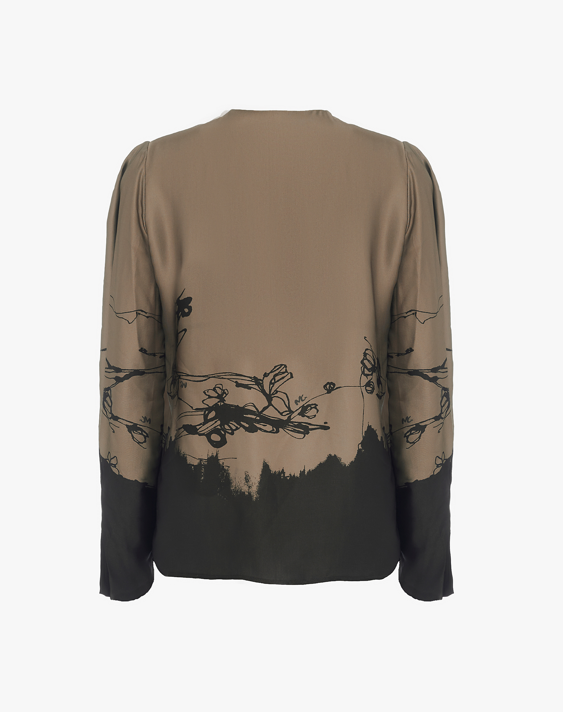 Viscose Blouse With Stylized Floral Print - SHIRTS - Manila Grace | Official Website