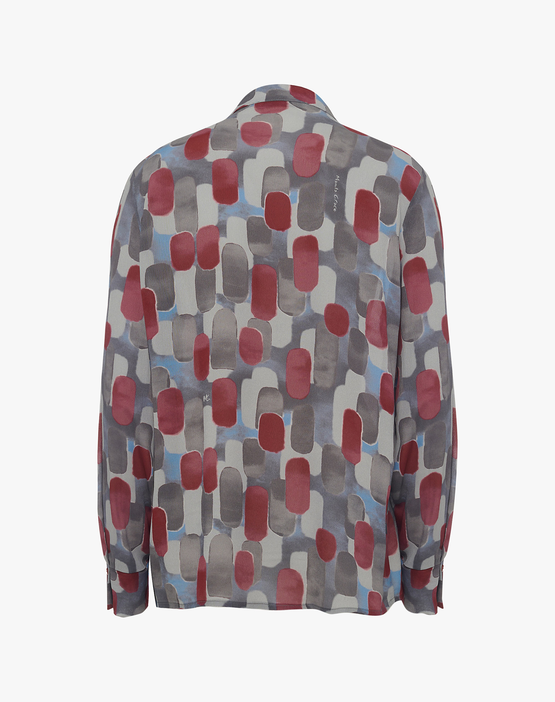 Multicolor Geometric V-Neck Blouse - MA642 - Manila Grace | Official Website
