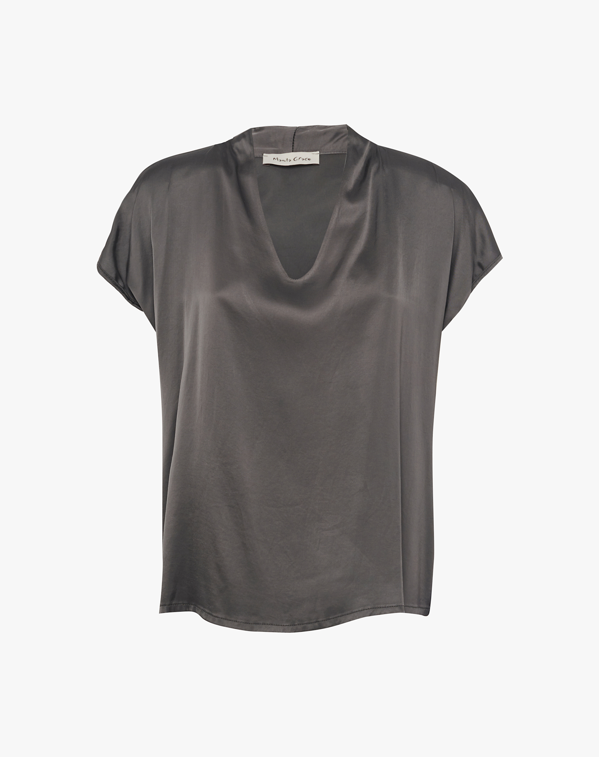 Satin Blouse With Soft Neckline - MA642 - Manila Grace | Official Website
