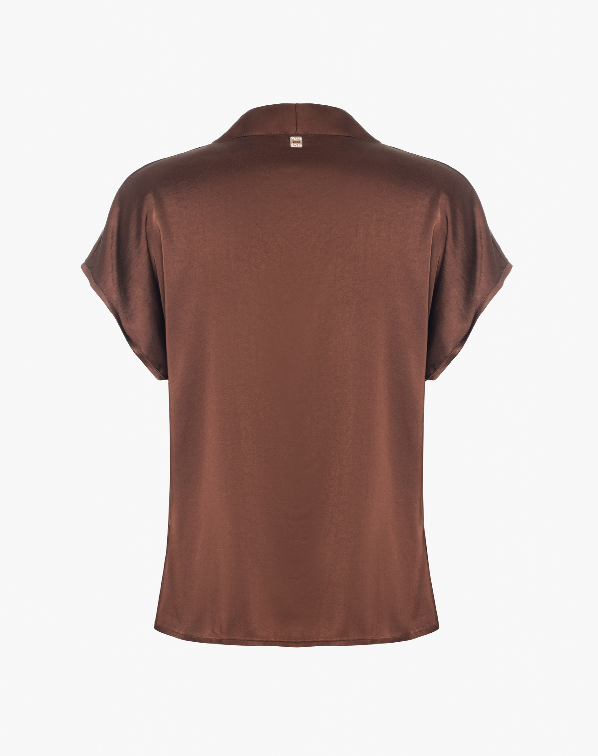 Satin Blouse With Soft Neckline - SHIRTS - Manila Grace | Official Website