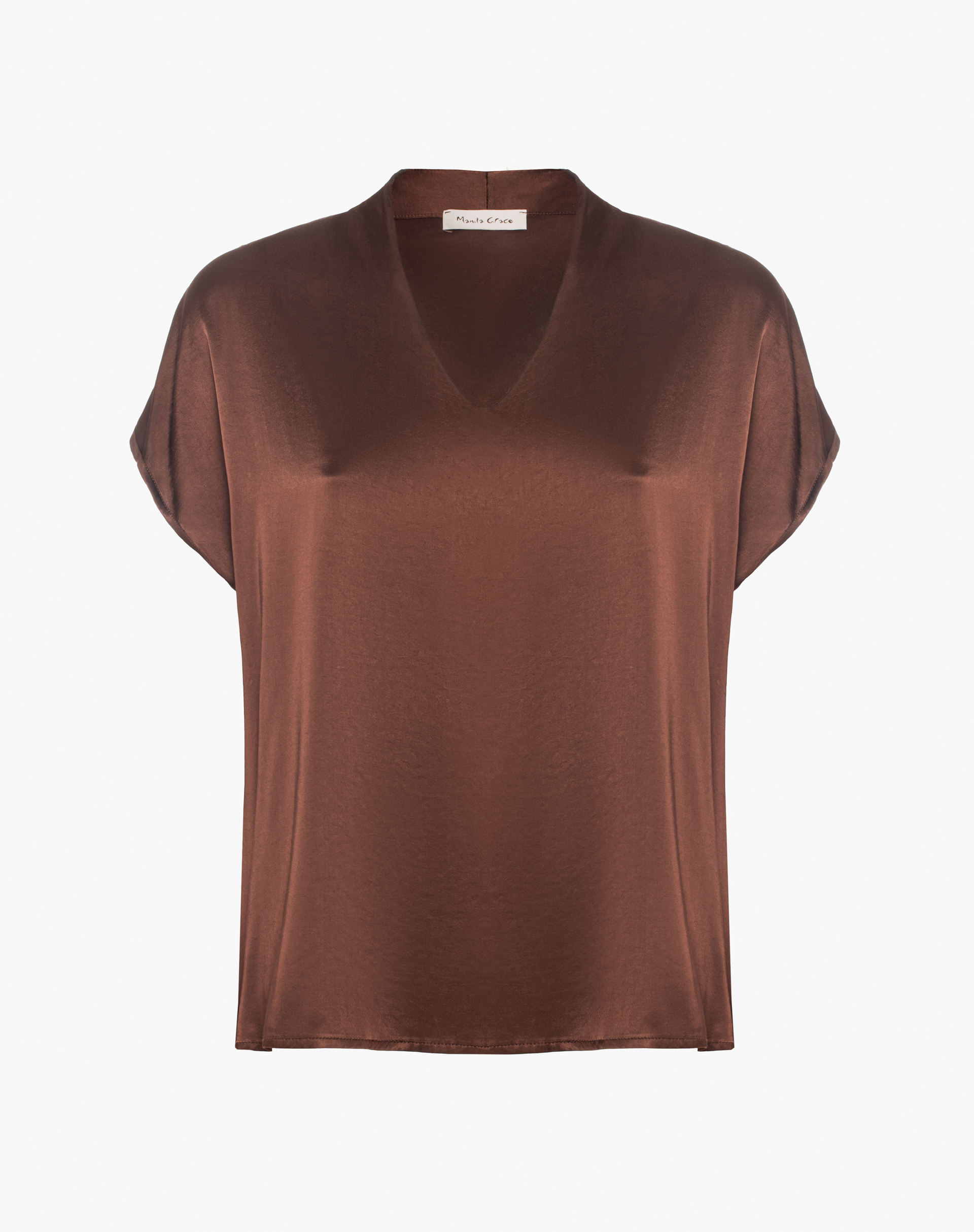 Satin Blouse With Soft Neckline - MA646 - Manila Grace | Official Website